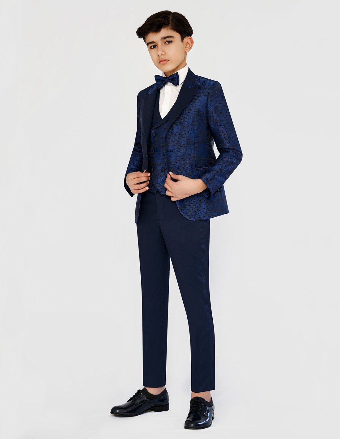 Costume Enfant Cérémonie à Motif fleuri Bleu Roi - Lucas