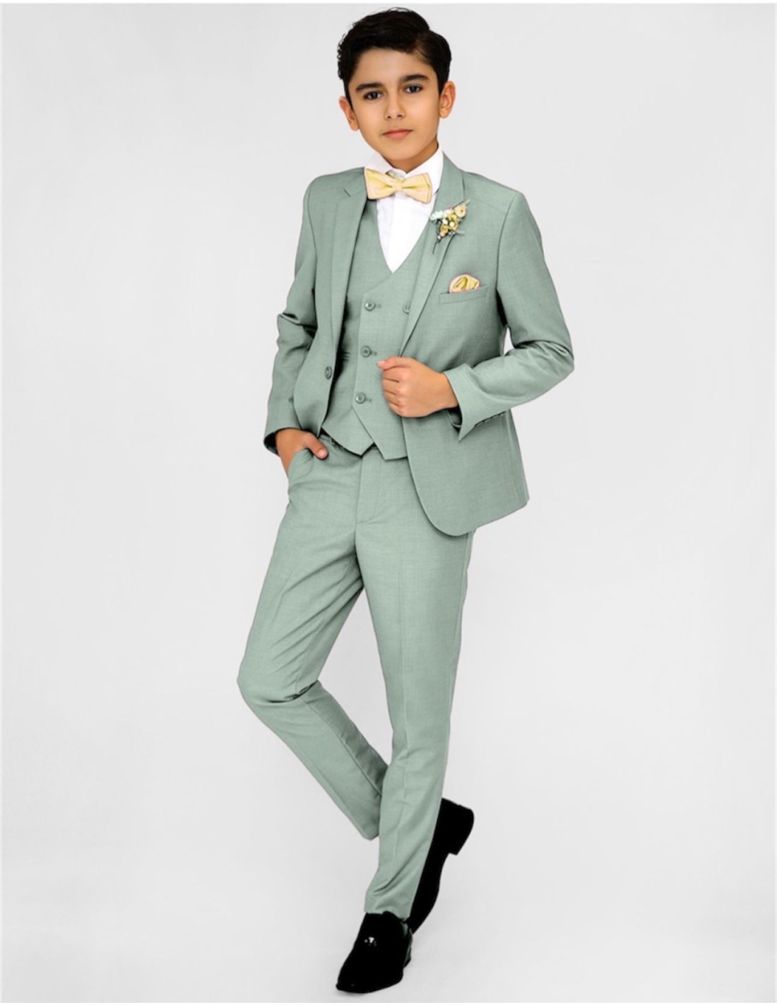 Costume Garçon de Mariage Vert Sauge