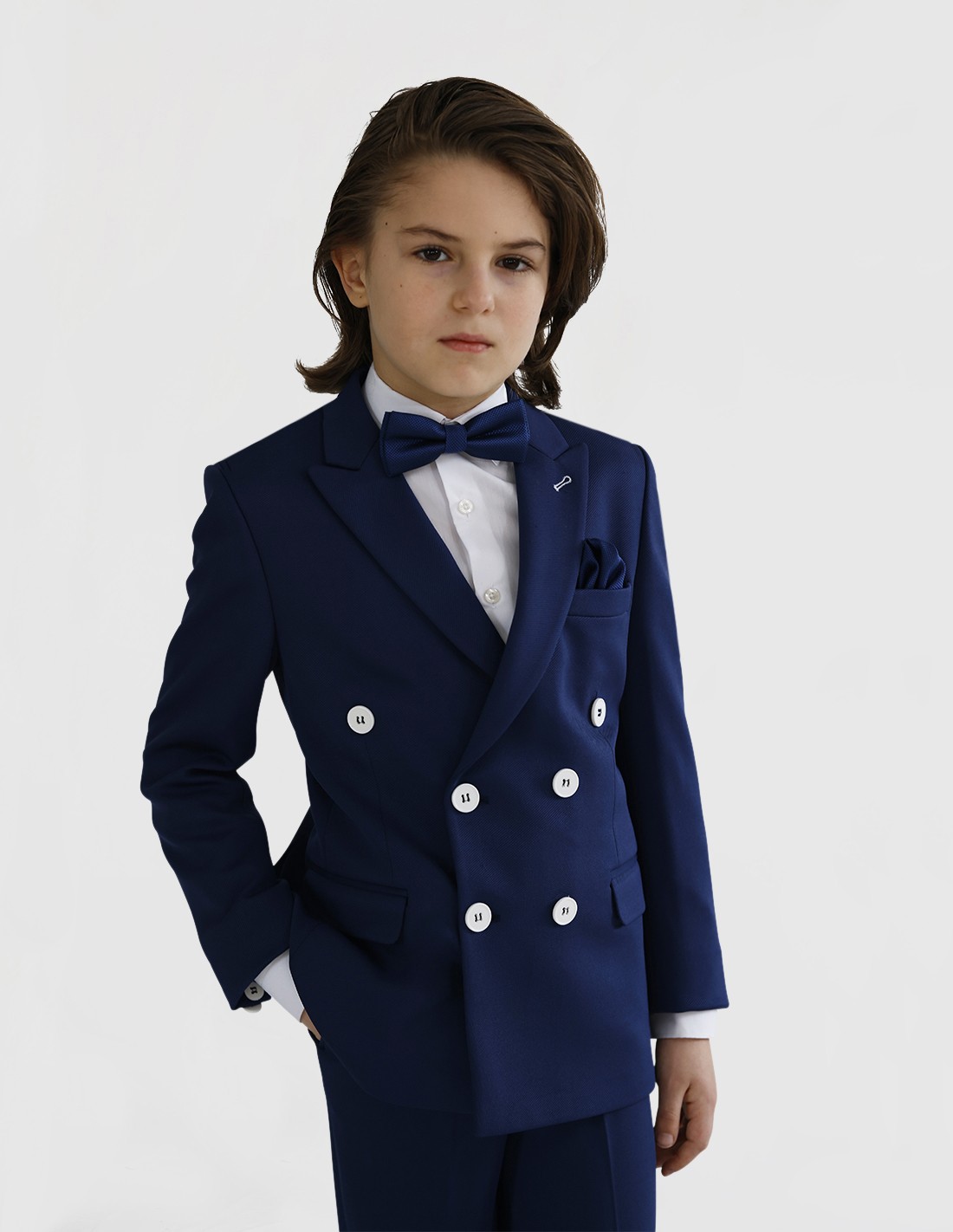 Costume Garçon de Cérémonie Bleu Roi Croisé 2