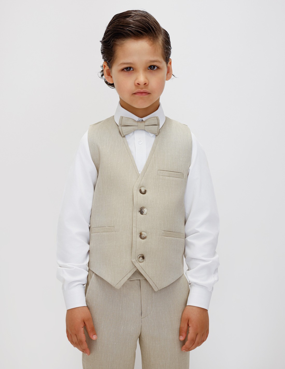 Ensemble Enfant Lin Beige pour Cérémonie 2
