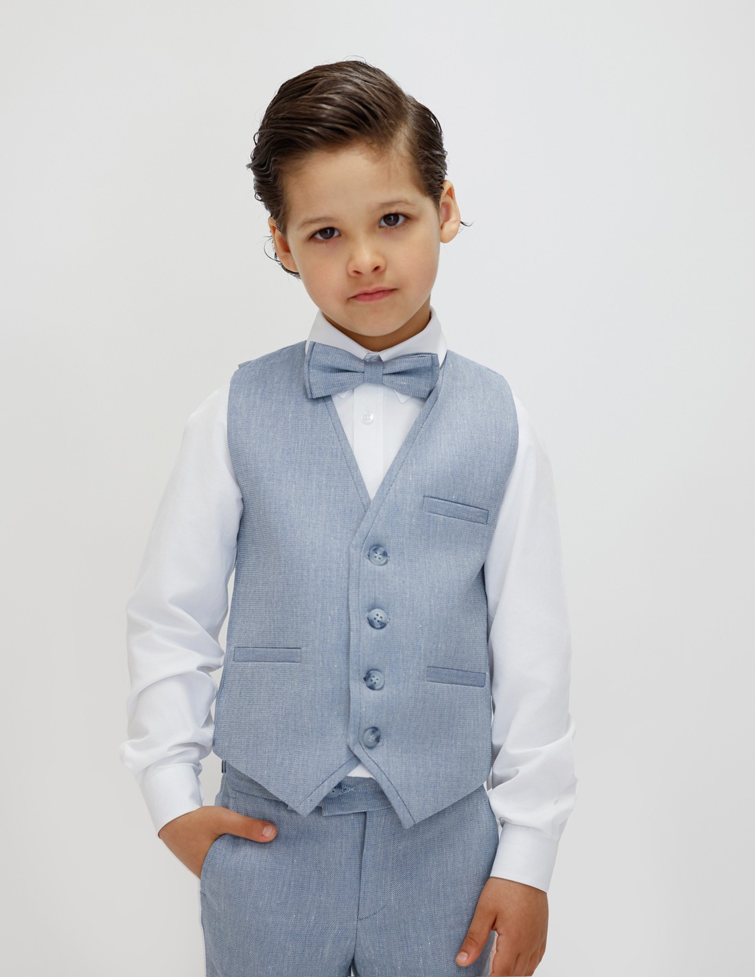 Tenue Mariage Enfant été Lin bleu 2