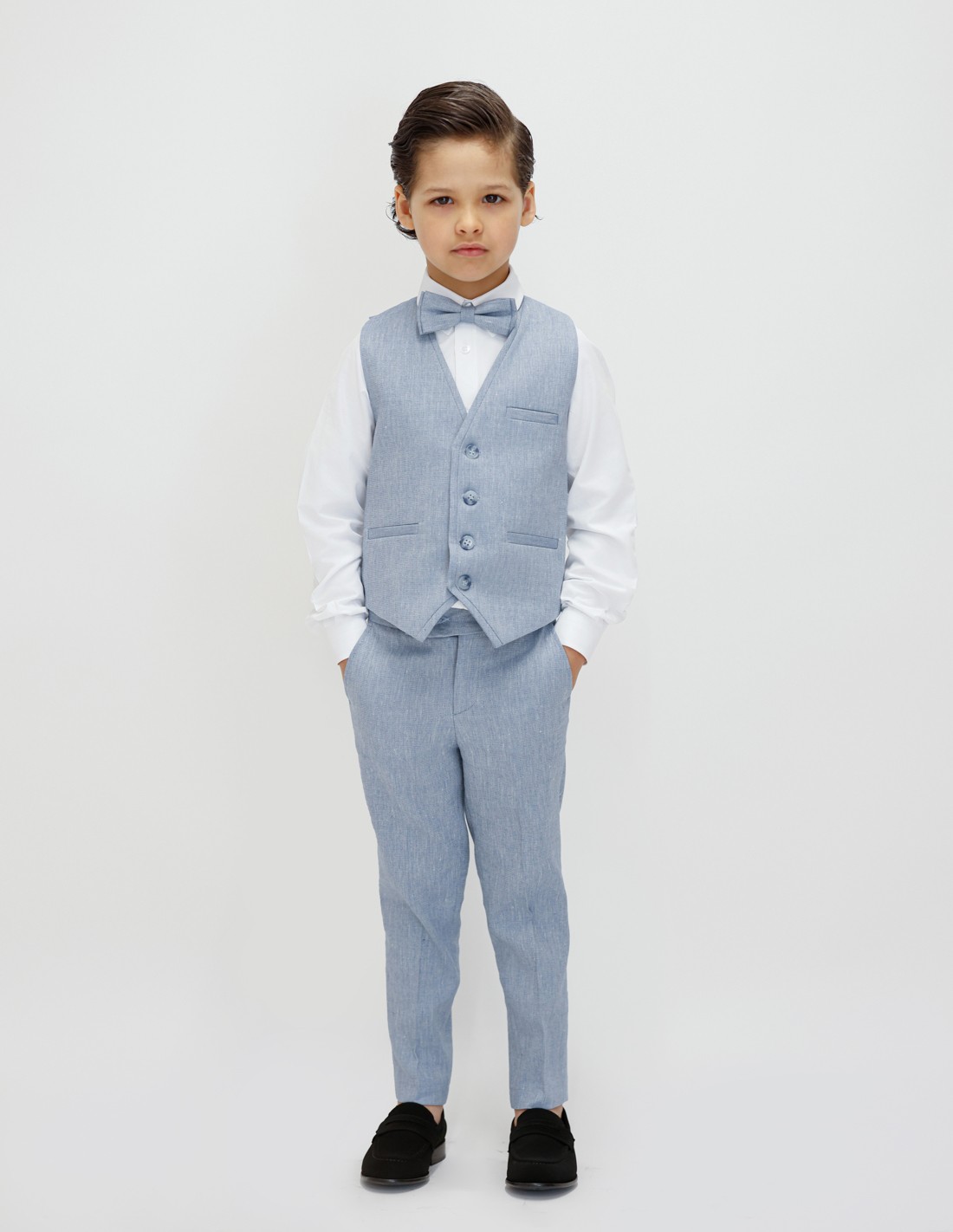 Tenue Mariage Enfant été Lin bleu