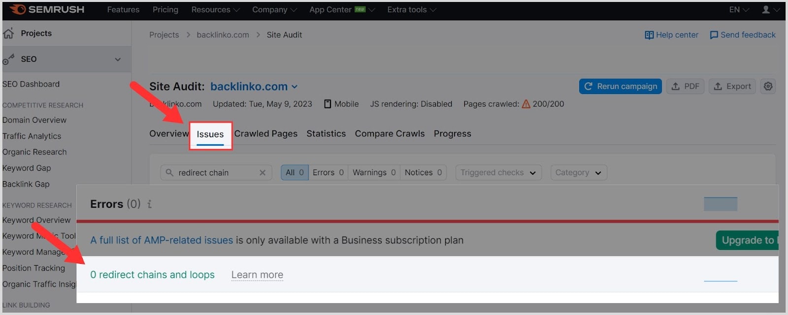 Semrush BA – Image 1 Create a project on domain you want to audit