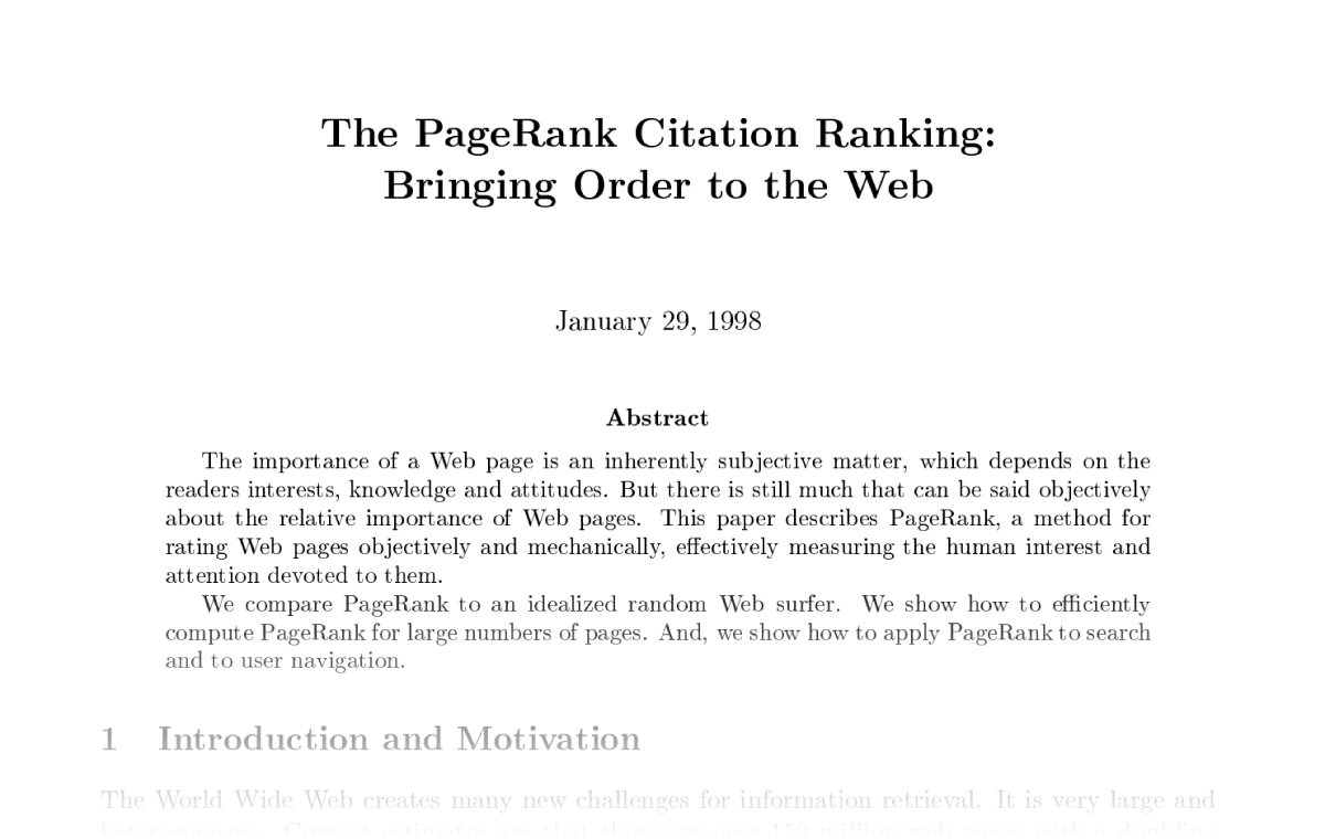 PageRank citation PageRank citation