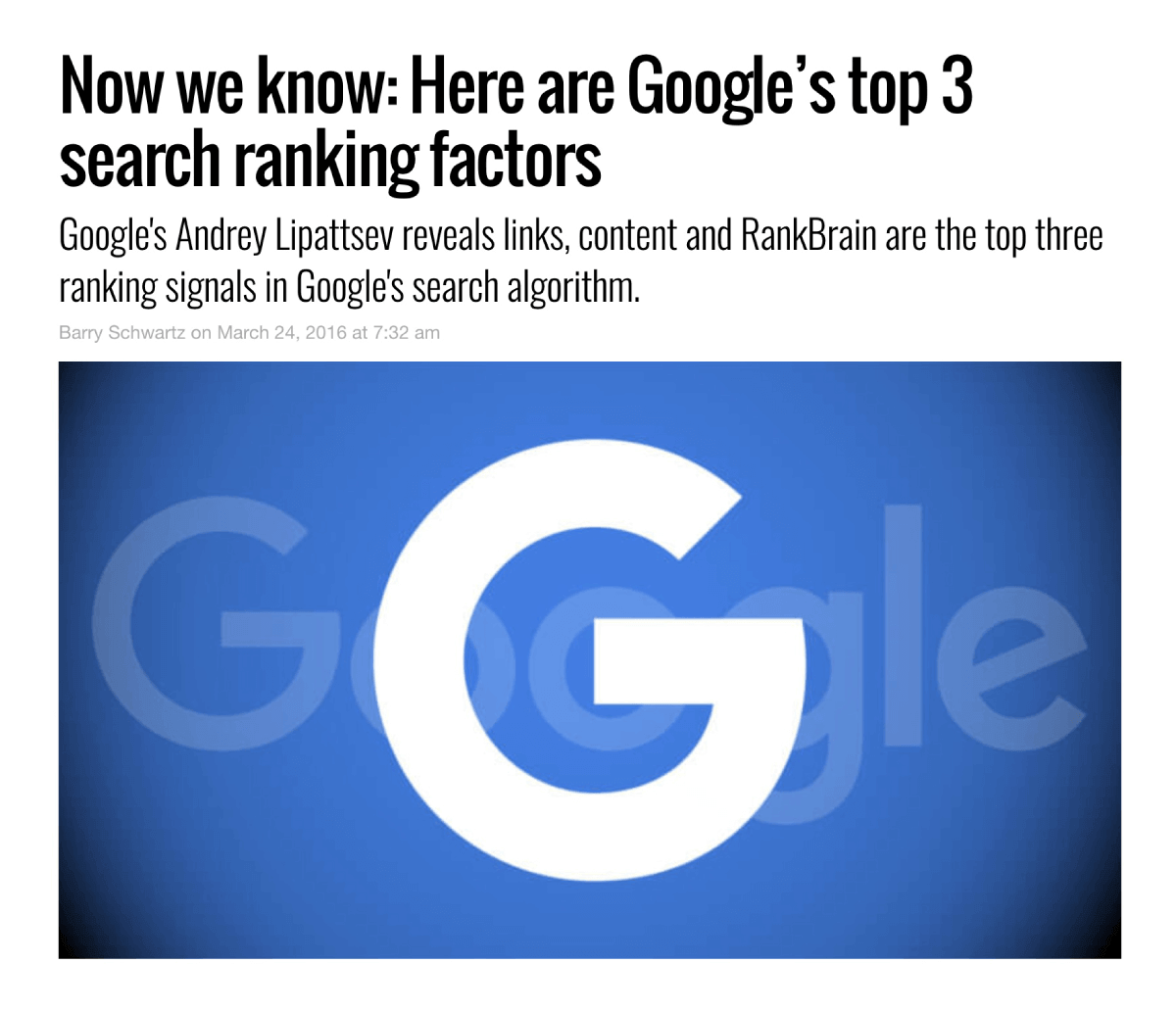 Search ranking factors Search ranking factors