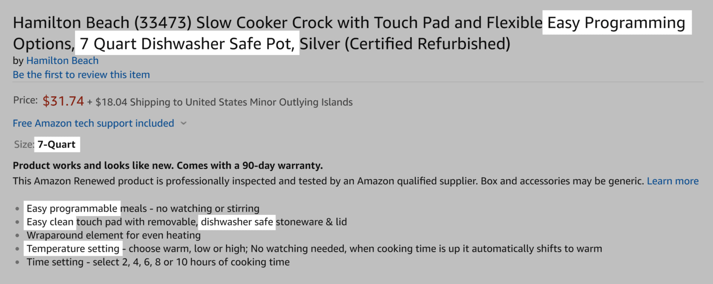 Amazon – Slow cookers – Detail Amazon – Slow cookers – Detail