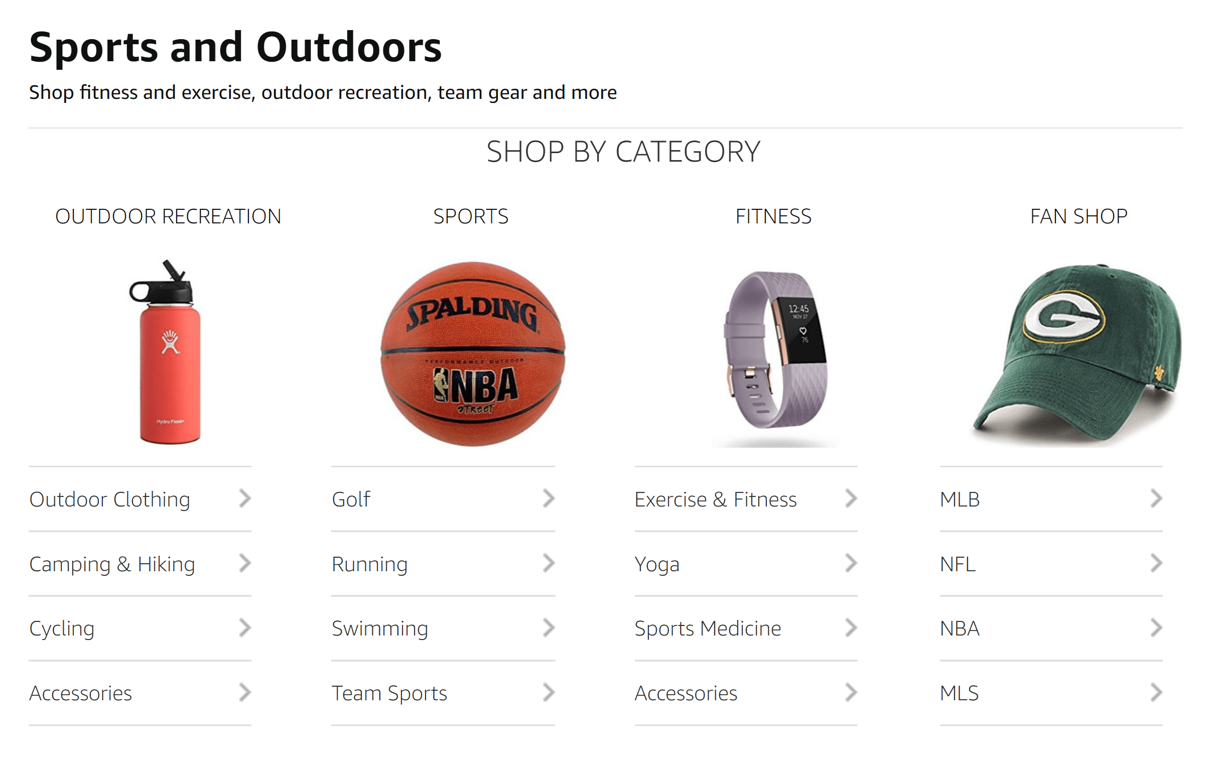 Amazon – Sports and outdoors category Amazon – Sports and outdoors category