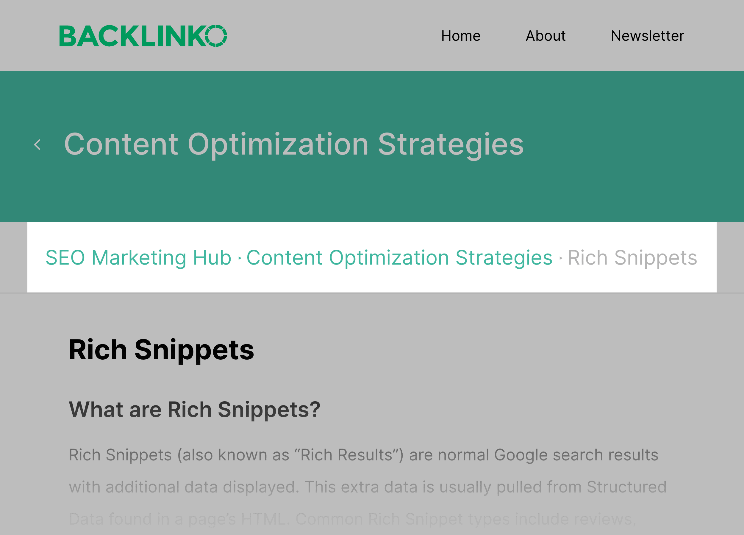 Breadcrumbs automatically add internal links to your site Breadcrumbs automatically add internal links to your site