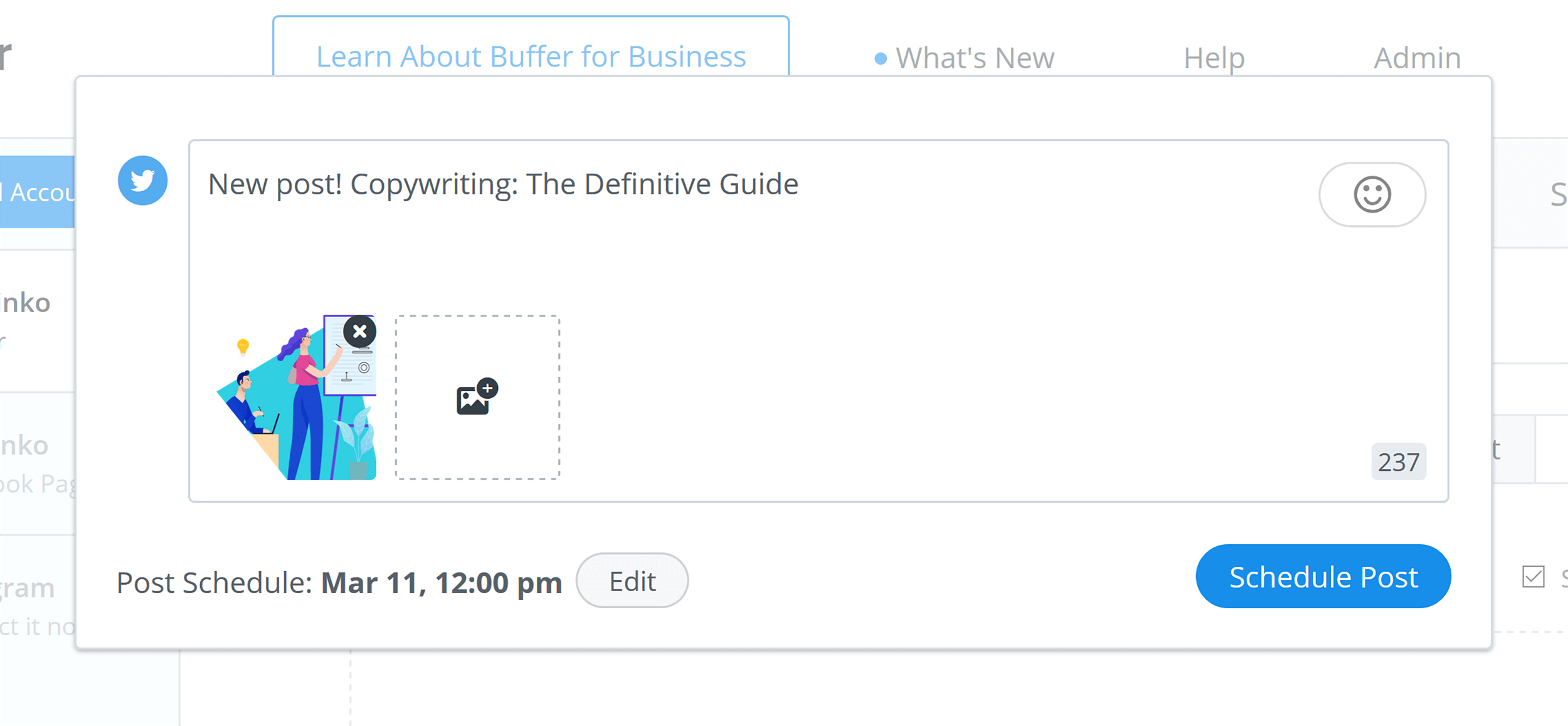 Buffer – Schedule post Buffer – Schedule post