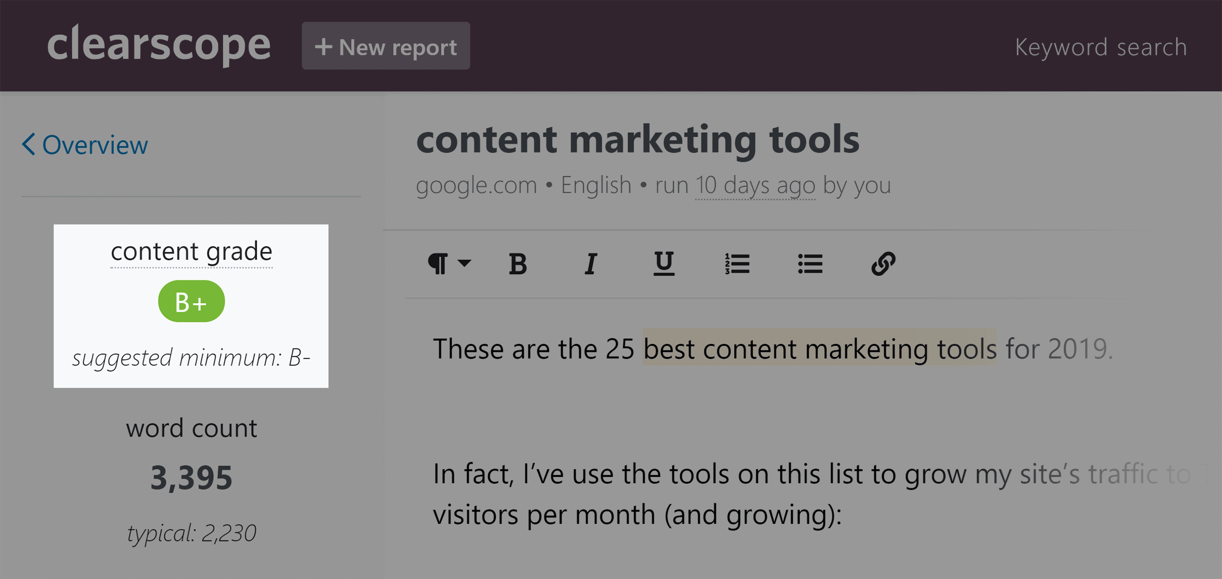 Clearscope – Content grade Clearscope – Content grade