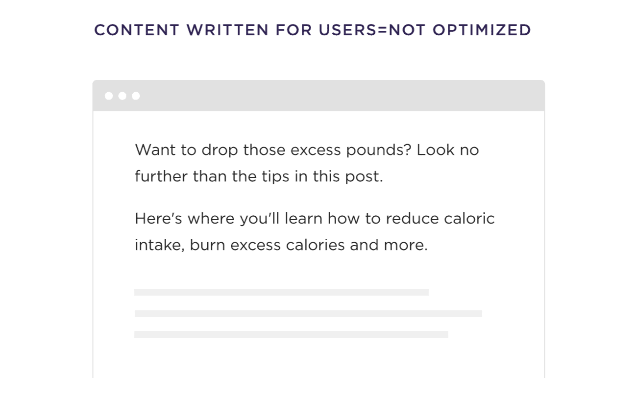 Content Written For Users And Not Optimized Content Written For Users And Not Optimized