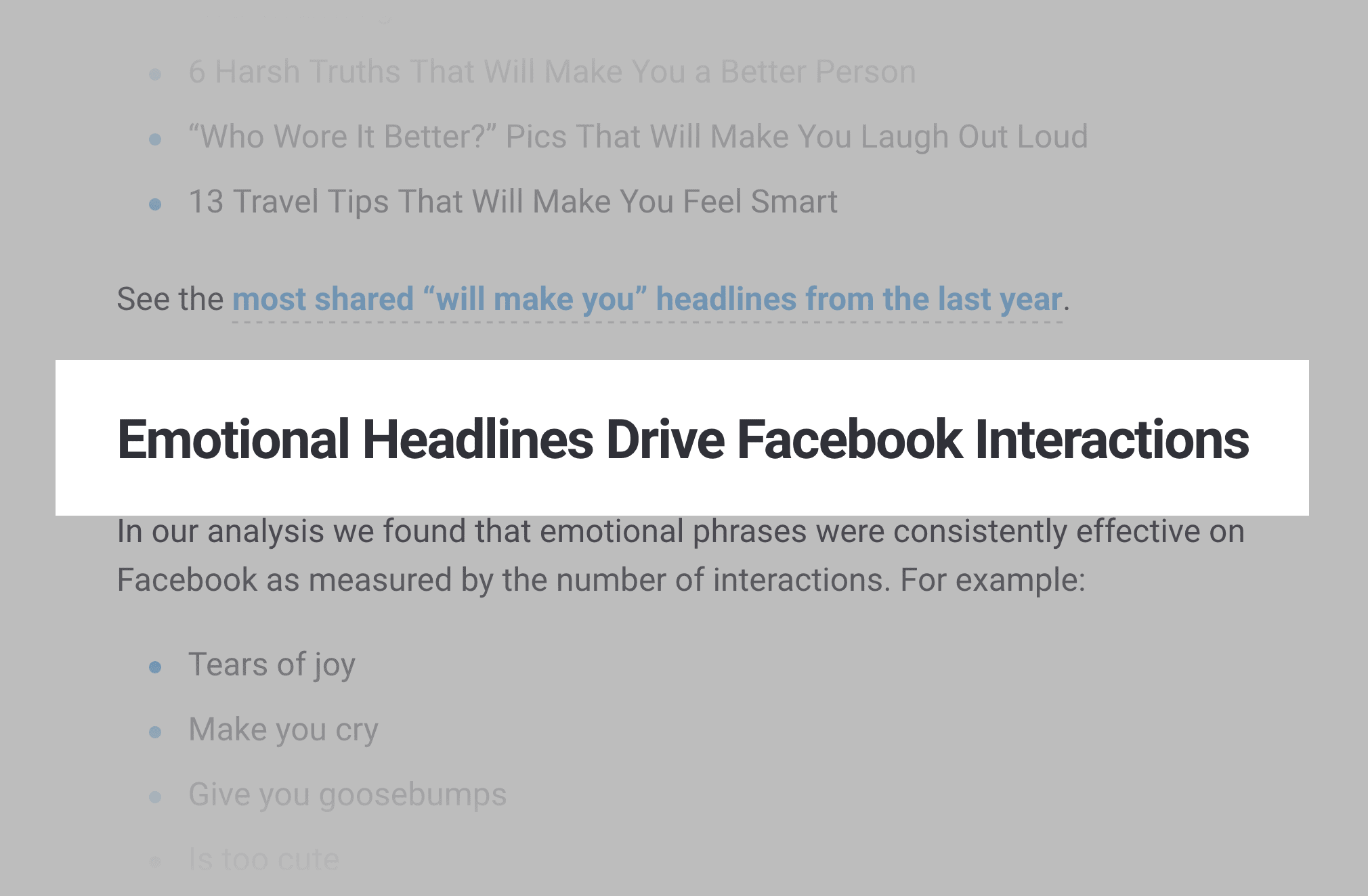Emotional Headlines Drive Facebook Interactions Emotional Headlines Drive Facebook Interactions