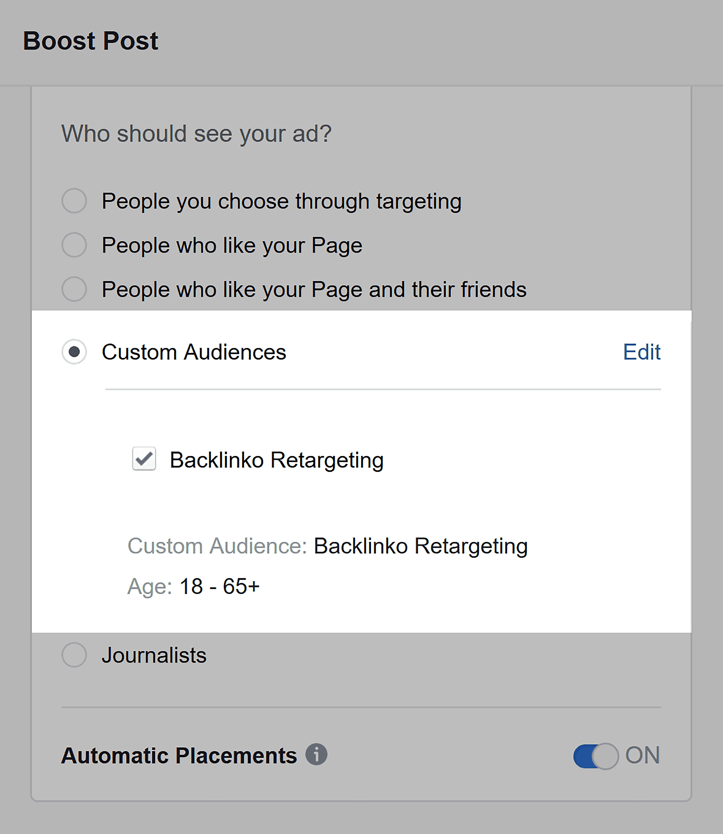 Facebook audience Facebook audience