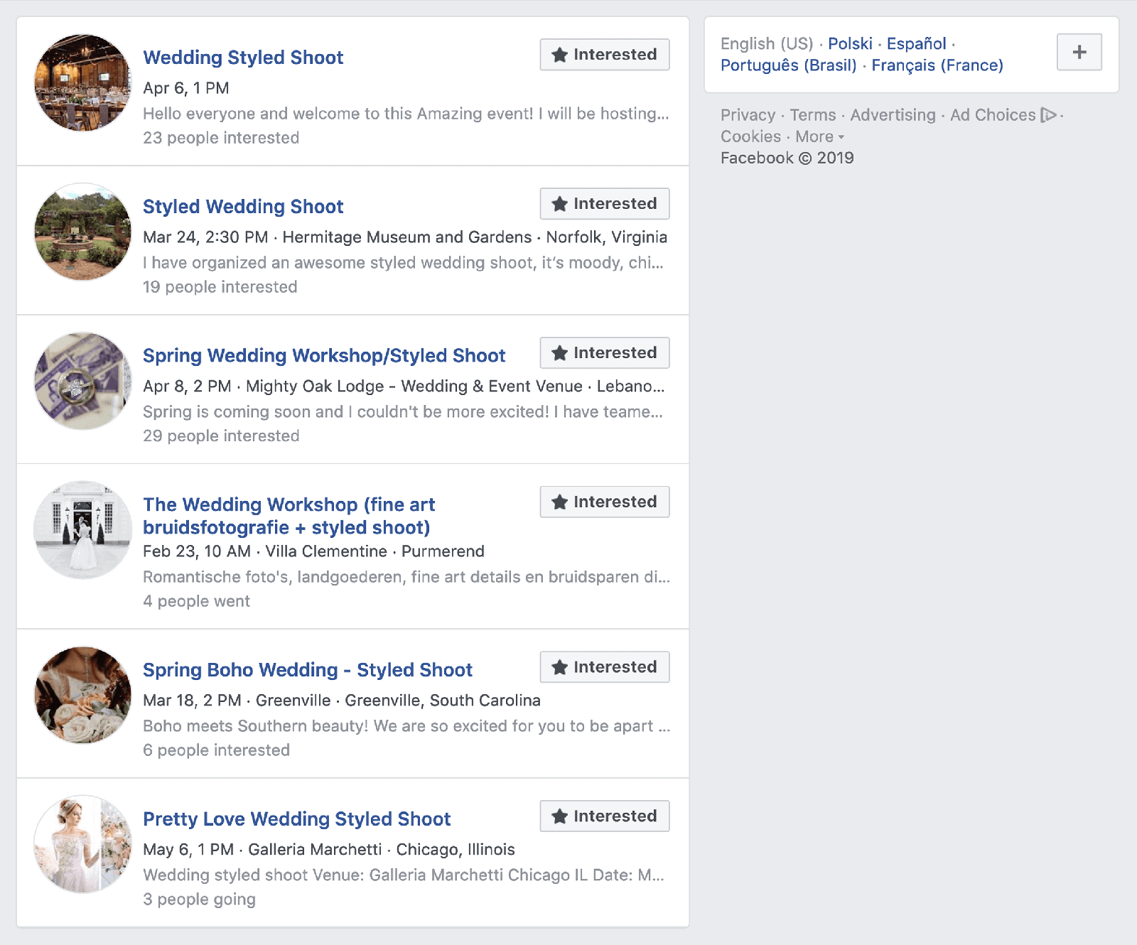 Facebook events contribute Facebook events contribute