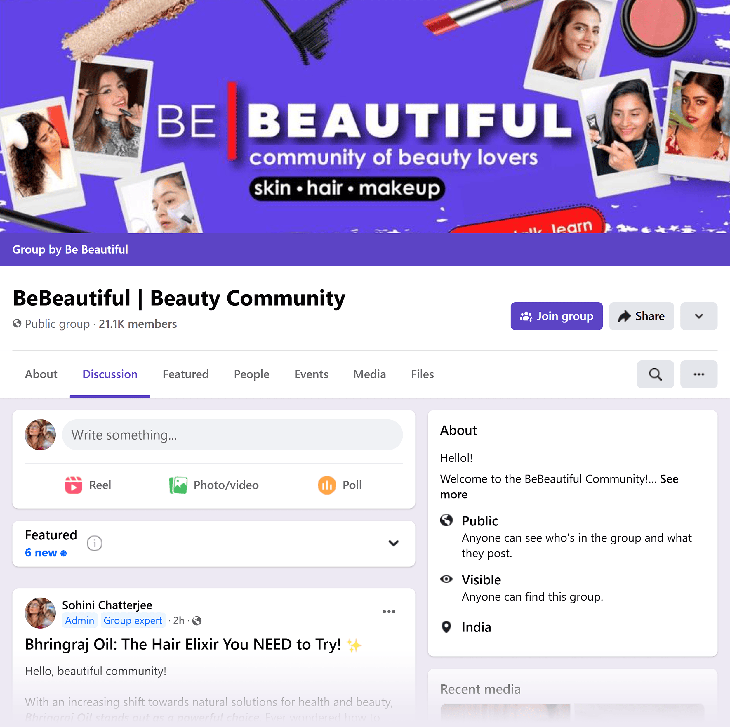 Facebook group – BeBeautiful Facebook group – BeBeautiful