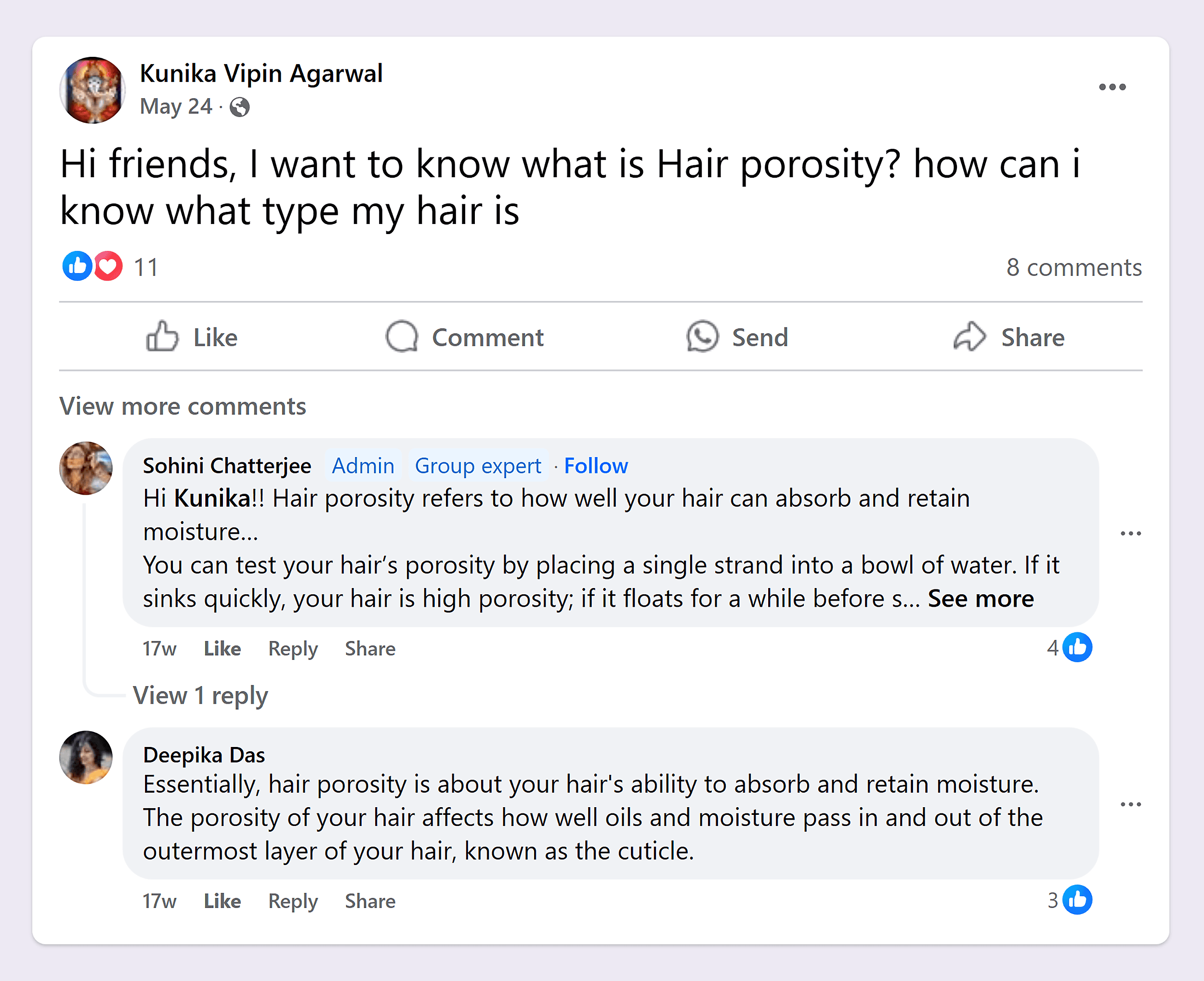Facebook groups – Hair porosity question Facebook groups – Hair porosity question