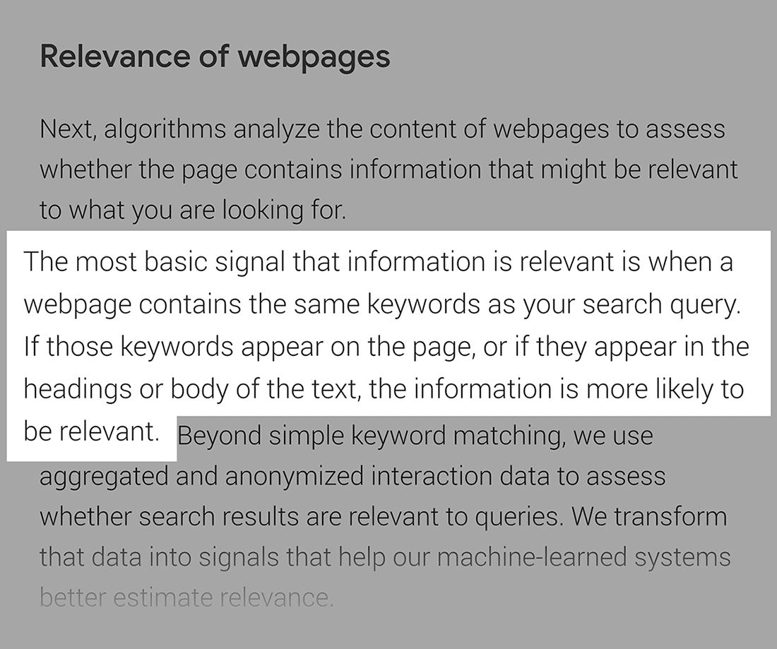 Google on On-page SEO Google on On-page SEO