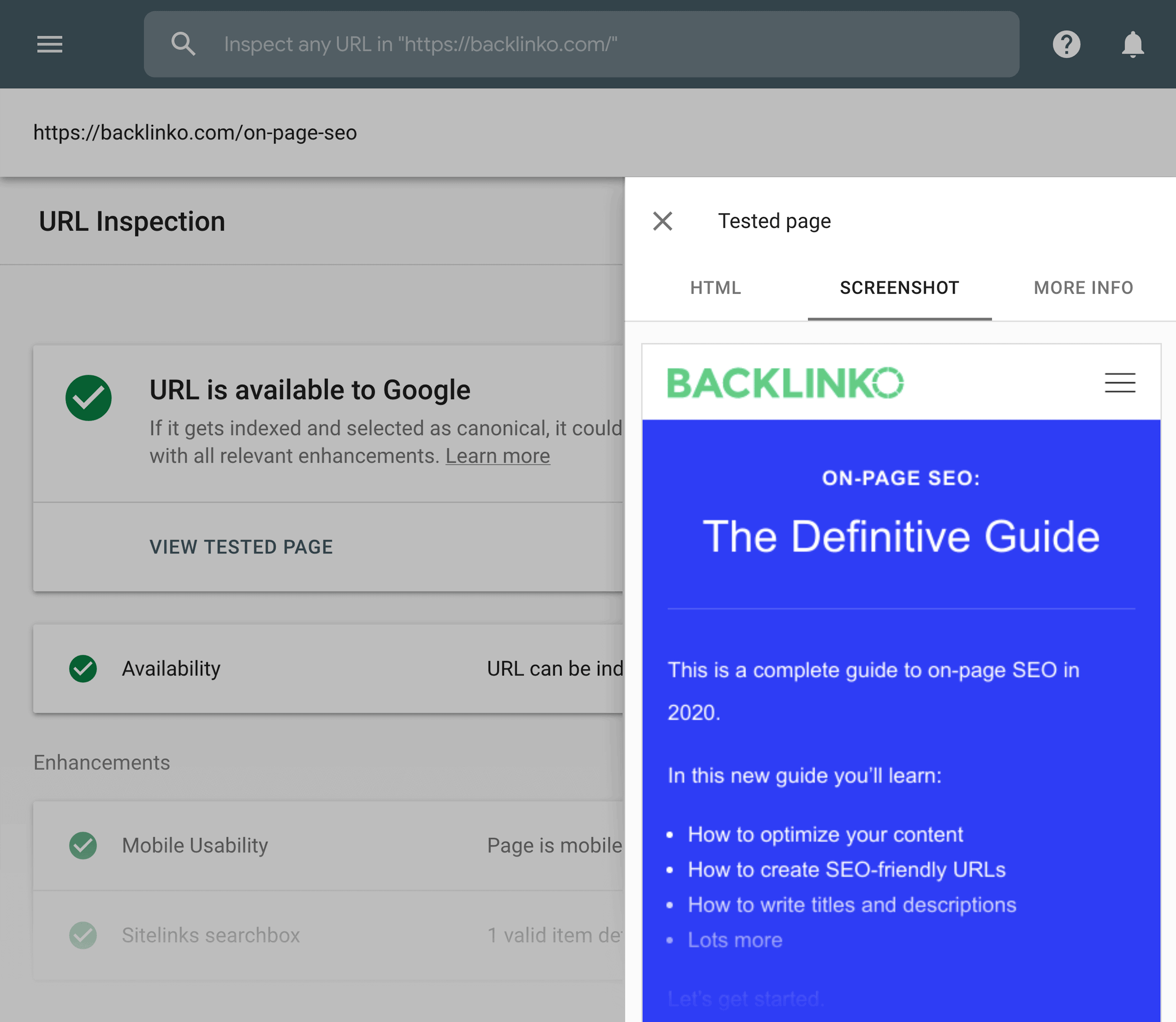 Google Search Console – Live page render Google Search Console – Live page render