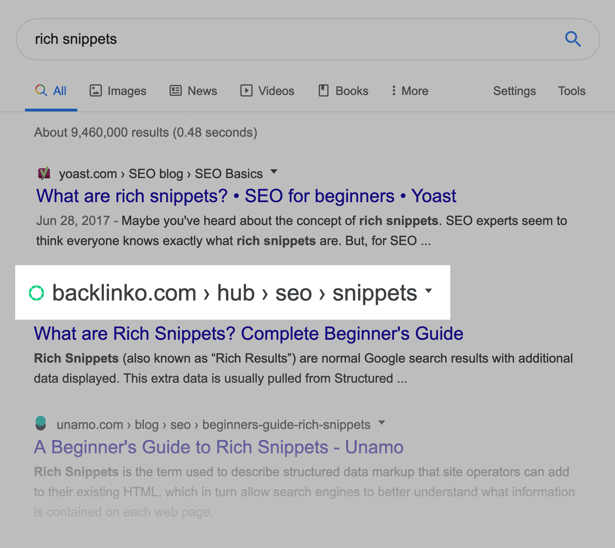 Google search results – Breadcrumb-style URLs Google search results – Breadcrumb-style URLs