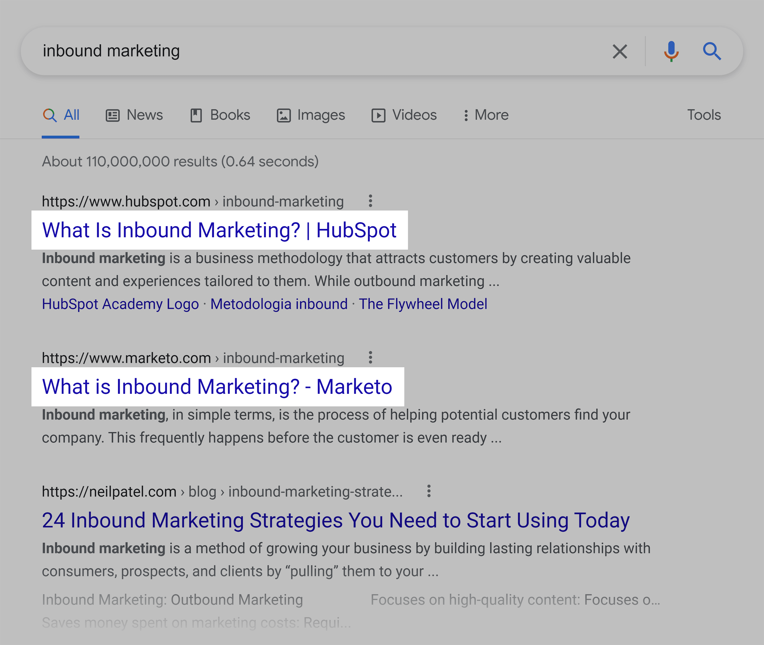 Google SERP – Inbound marketing Google SERP – Inbound marketing
