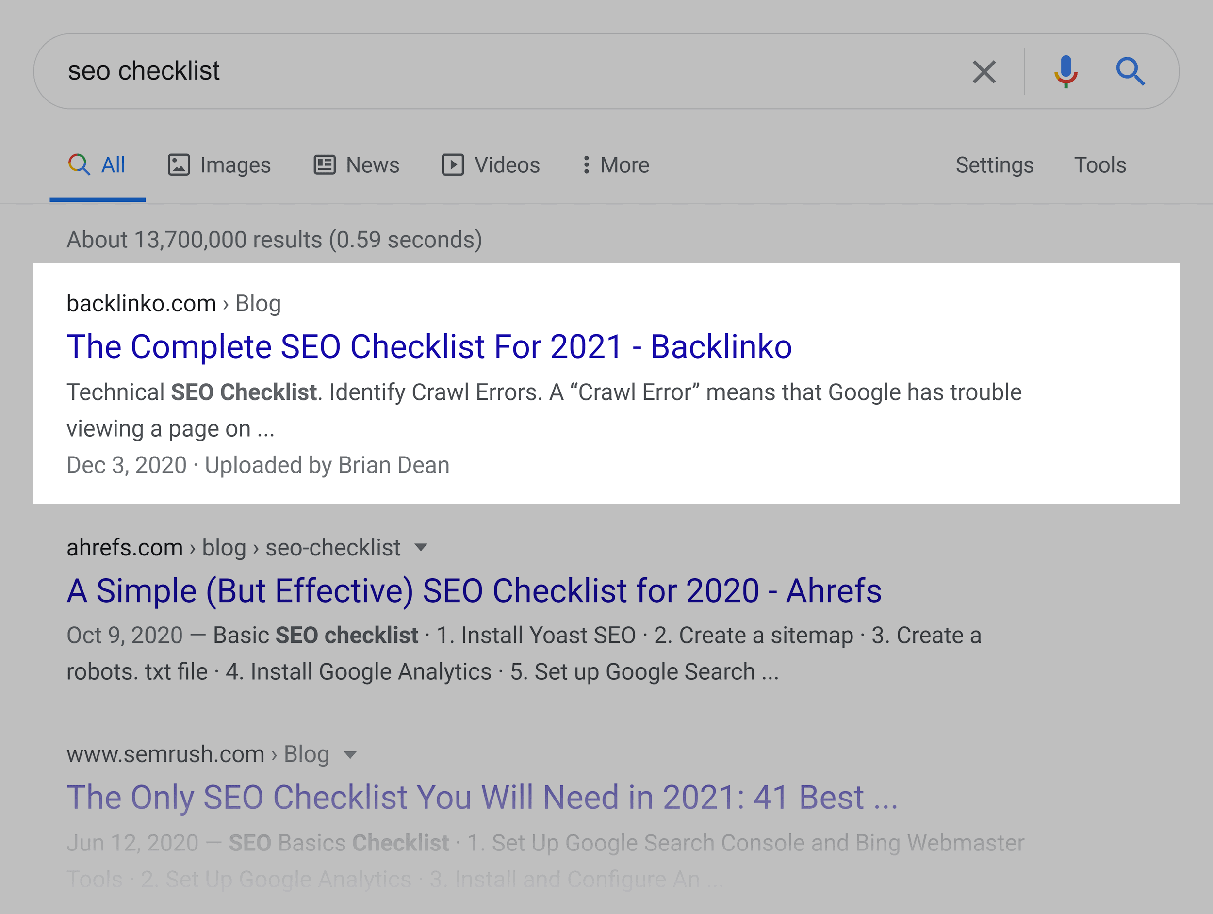 Google SERP – SEO checklist Google SERP – SEO checklist