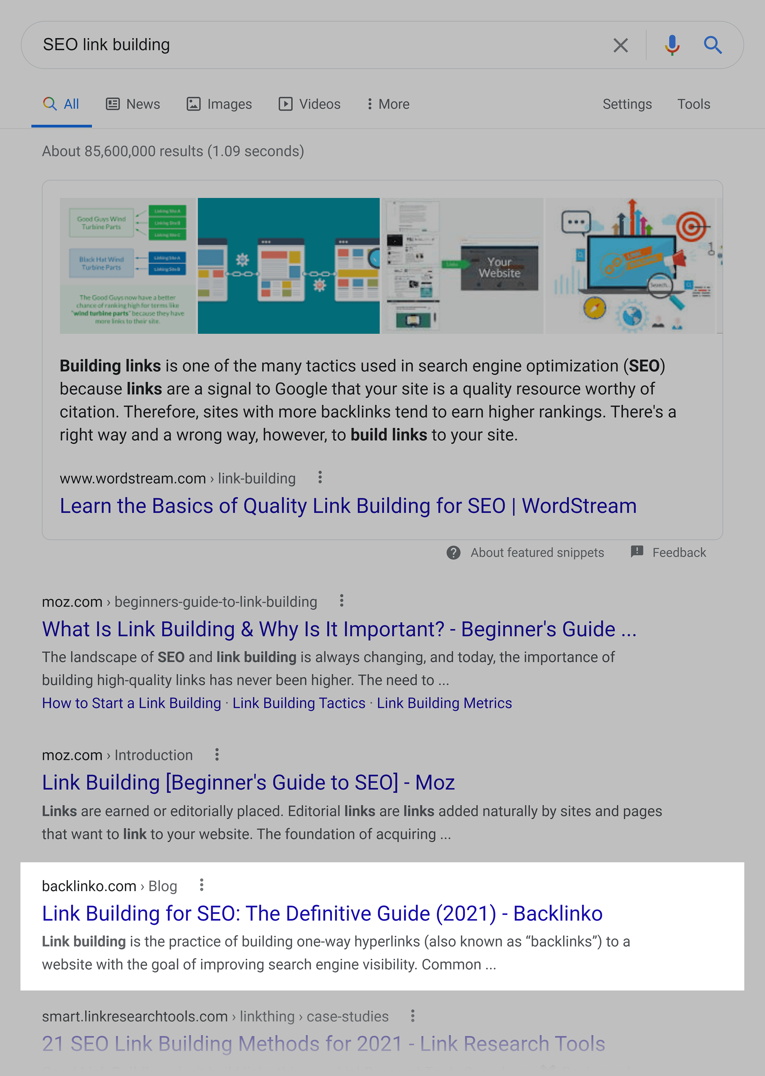 Google SERP – SEO link building Google SERP – SEO link building