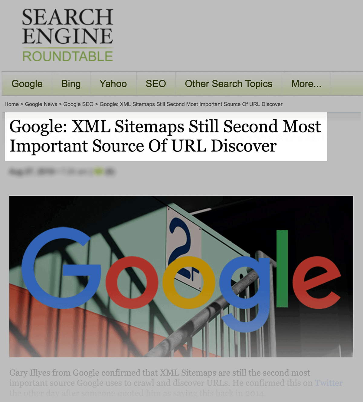 Google: XML Sitemaps are the second most important source Google: XML Sitemaps are the second most important source