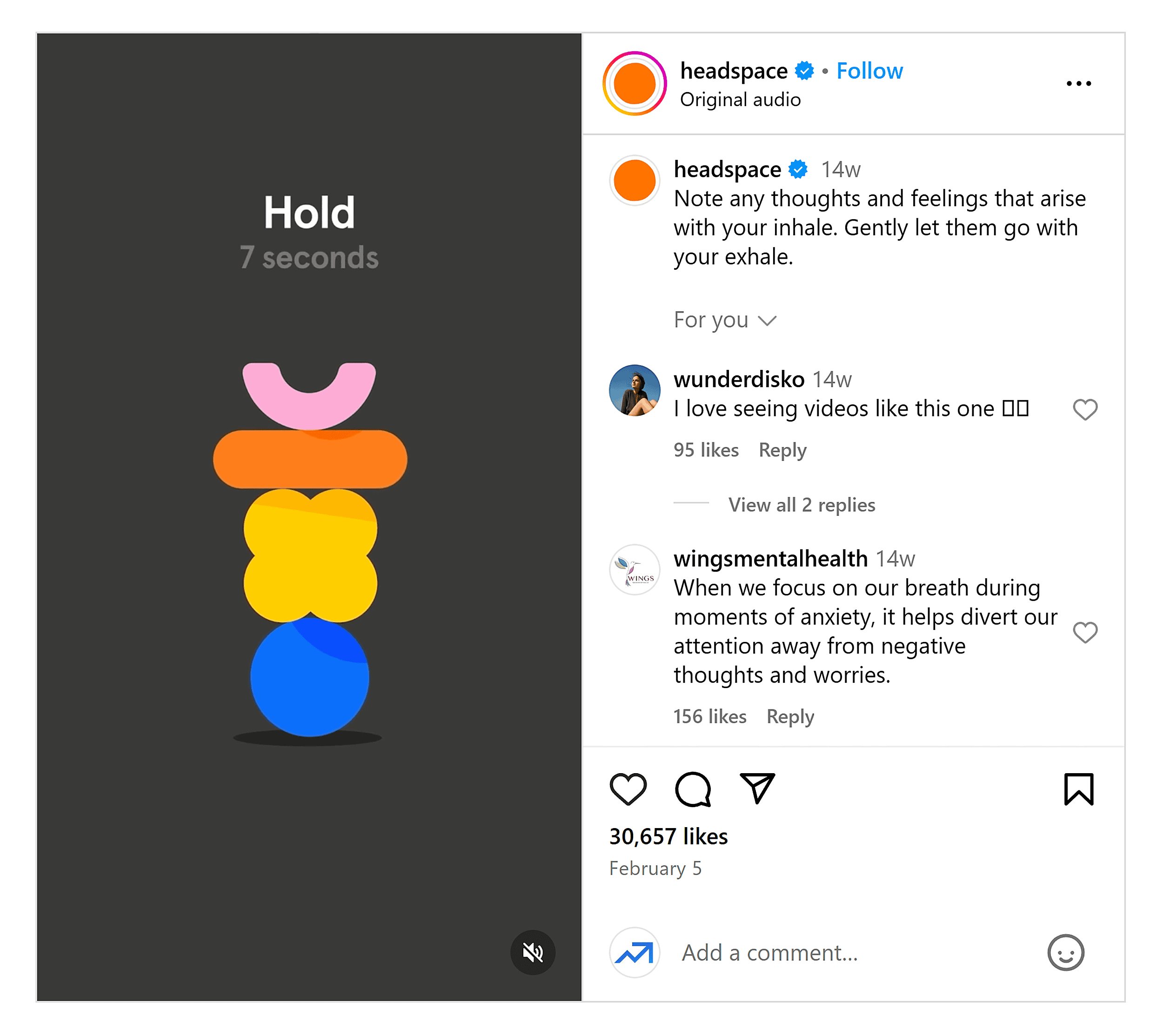 Instagram – Headspace video Instagram – Headspace video