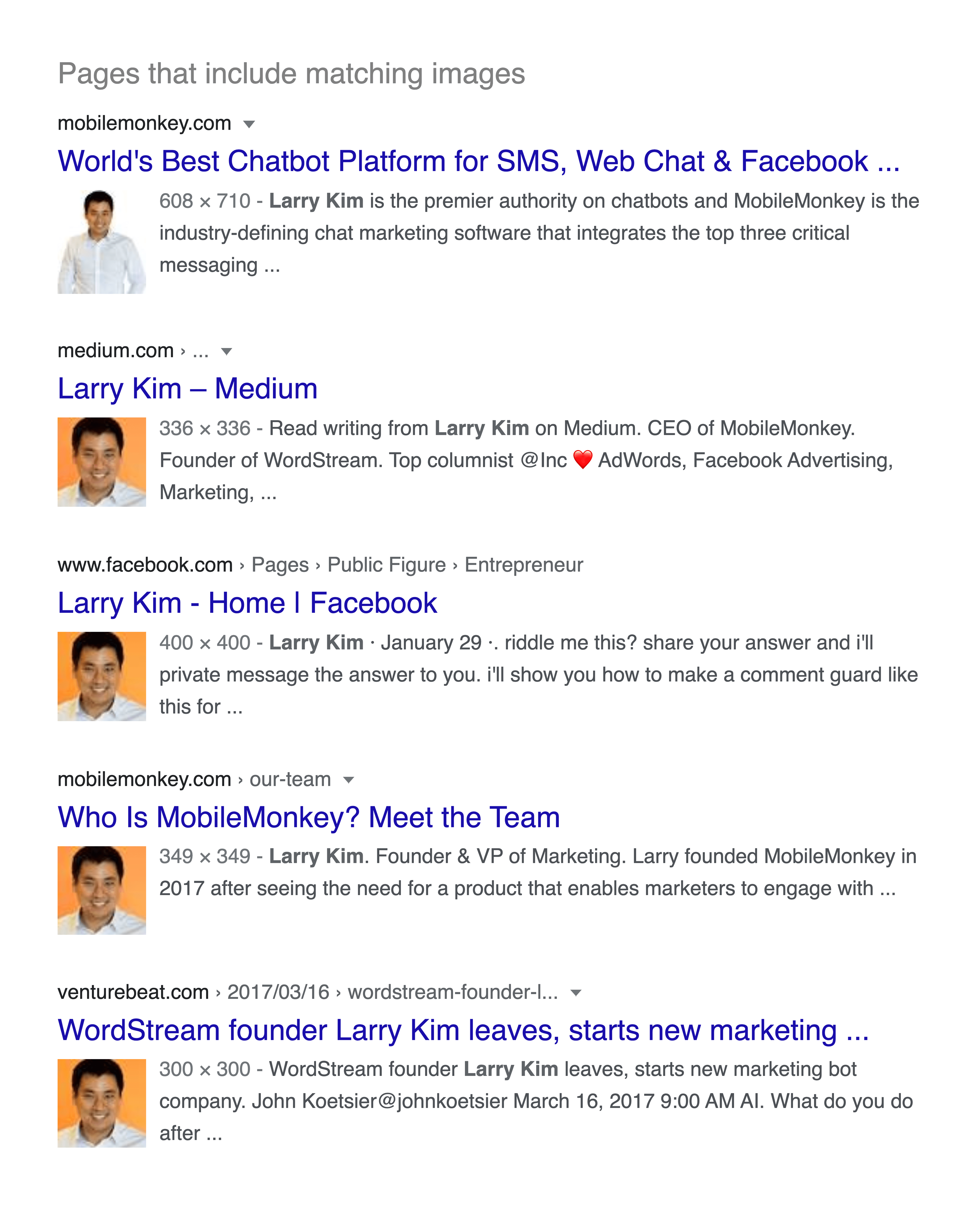 Larry Kim – Reverse Image Search Page Results Larry Kim – Reverse Image Search Page Results