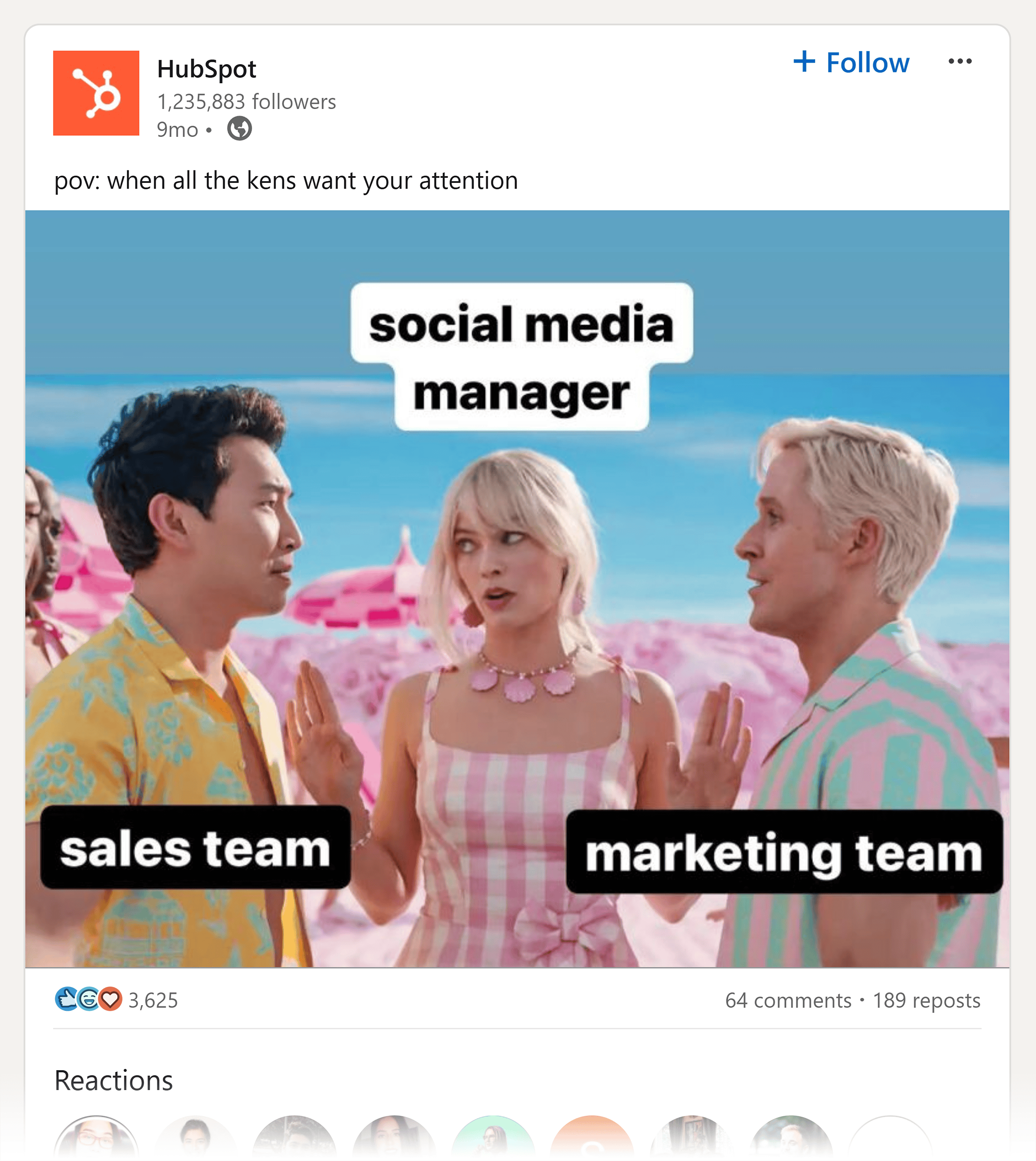 LinkedIn – HubSpot – Barbie meme LinkedIn – HubSpot – Barbie meme