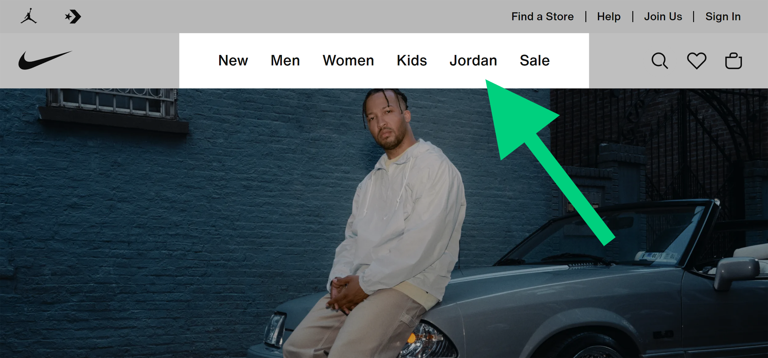 Nike – Website navigation Nike – Website navigation
