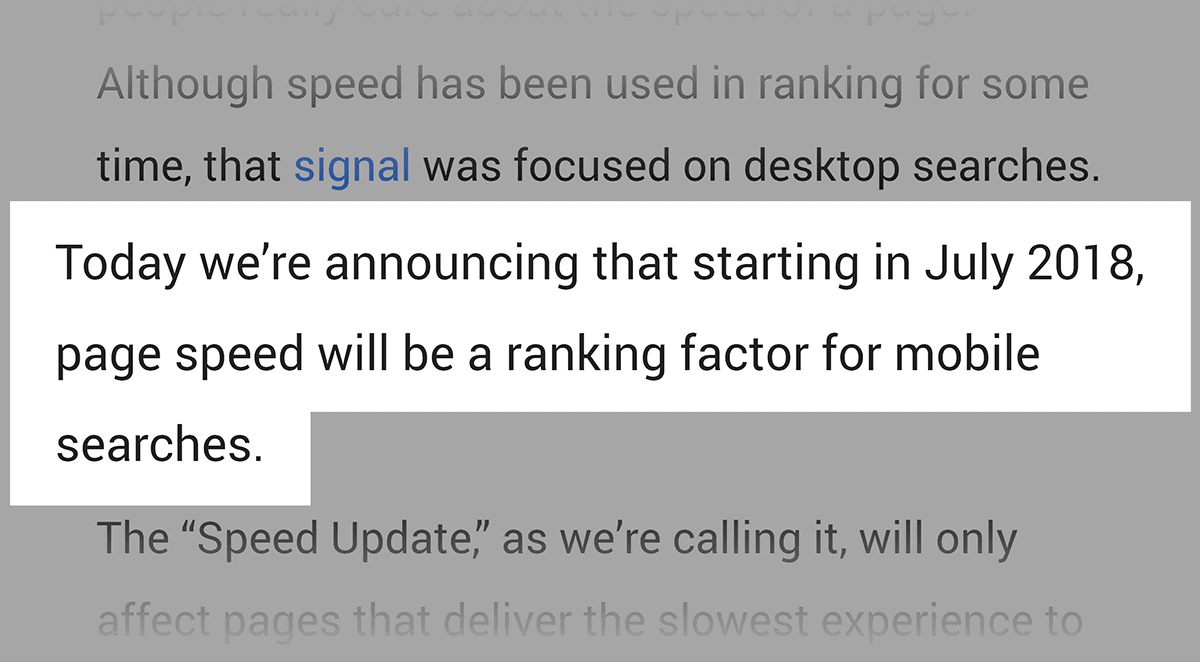 Page speed in mobile search Page speed in mobile search