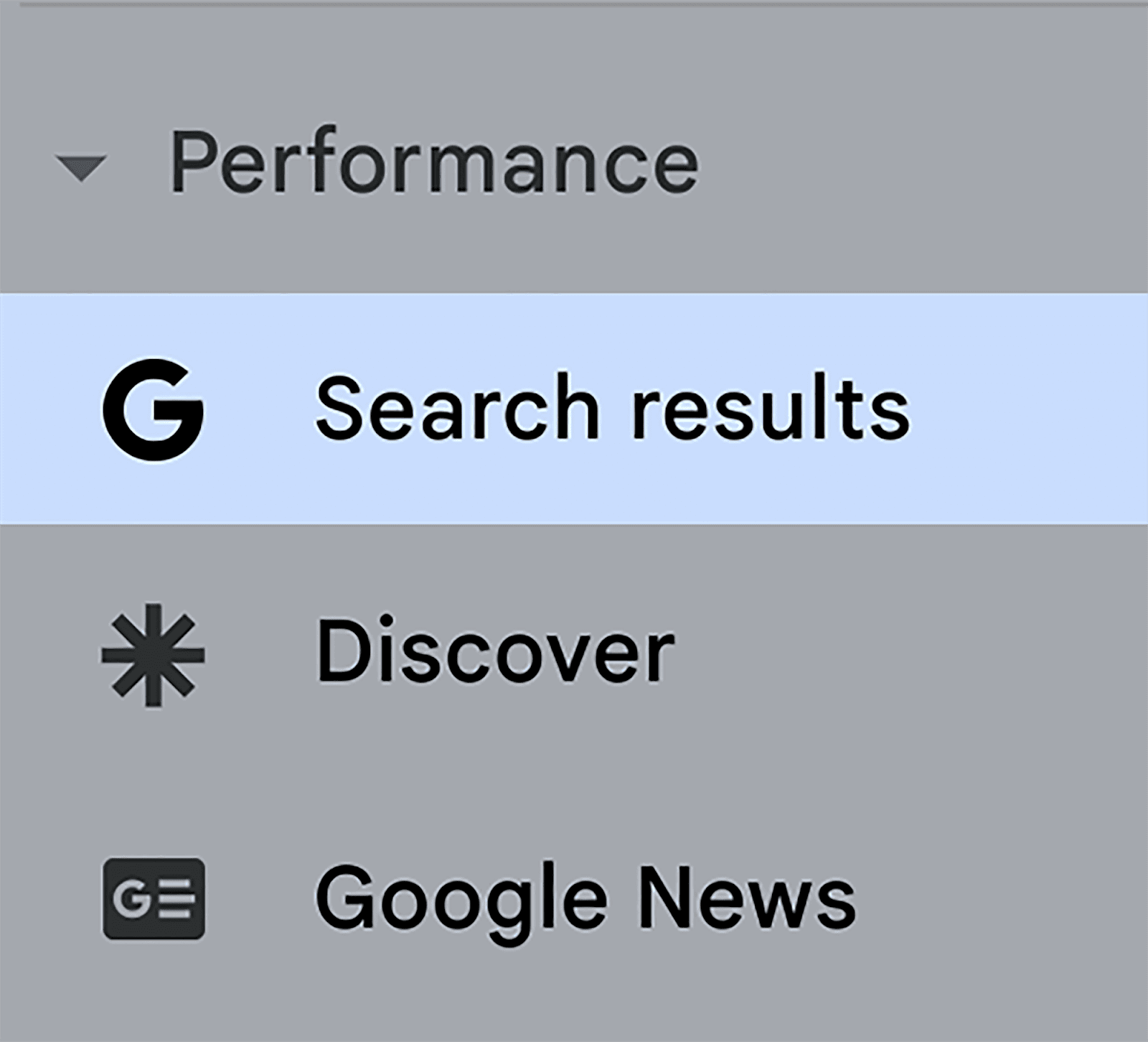 Performance section on GSC Performance section on GSC