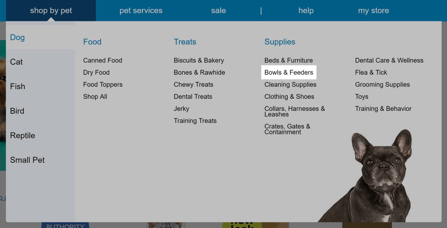PetSmart – Menu – Bowls PetSmart – Menu – Bowls