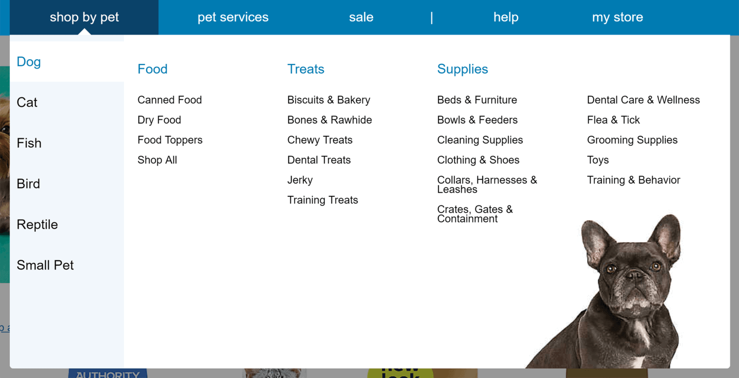 PetSmart – Menu PetSmart – Menu