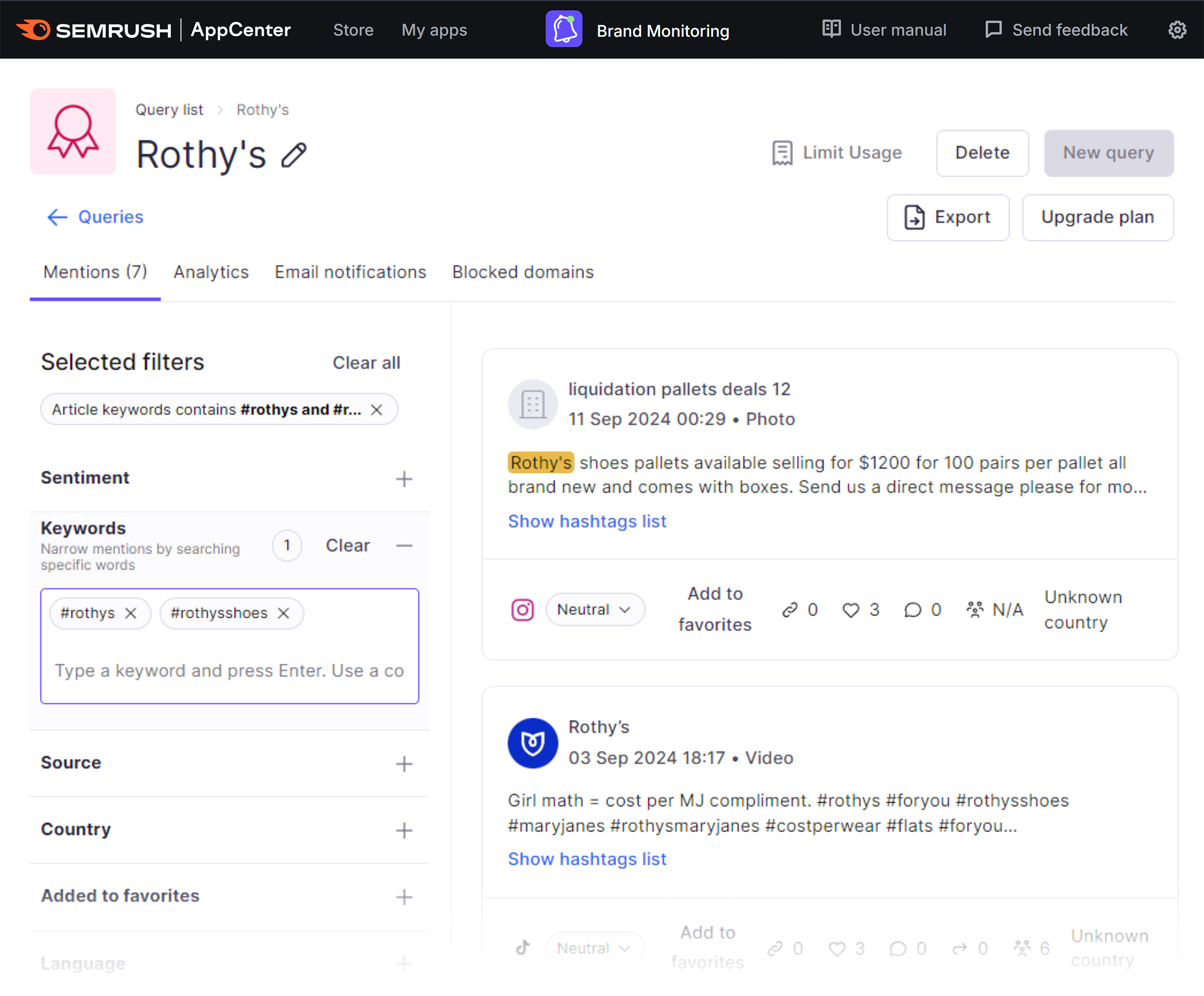 Semrush – Brand Monitoring – Rothy’s Semrush – Brand Monitoring – Rothy's