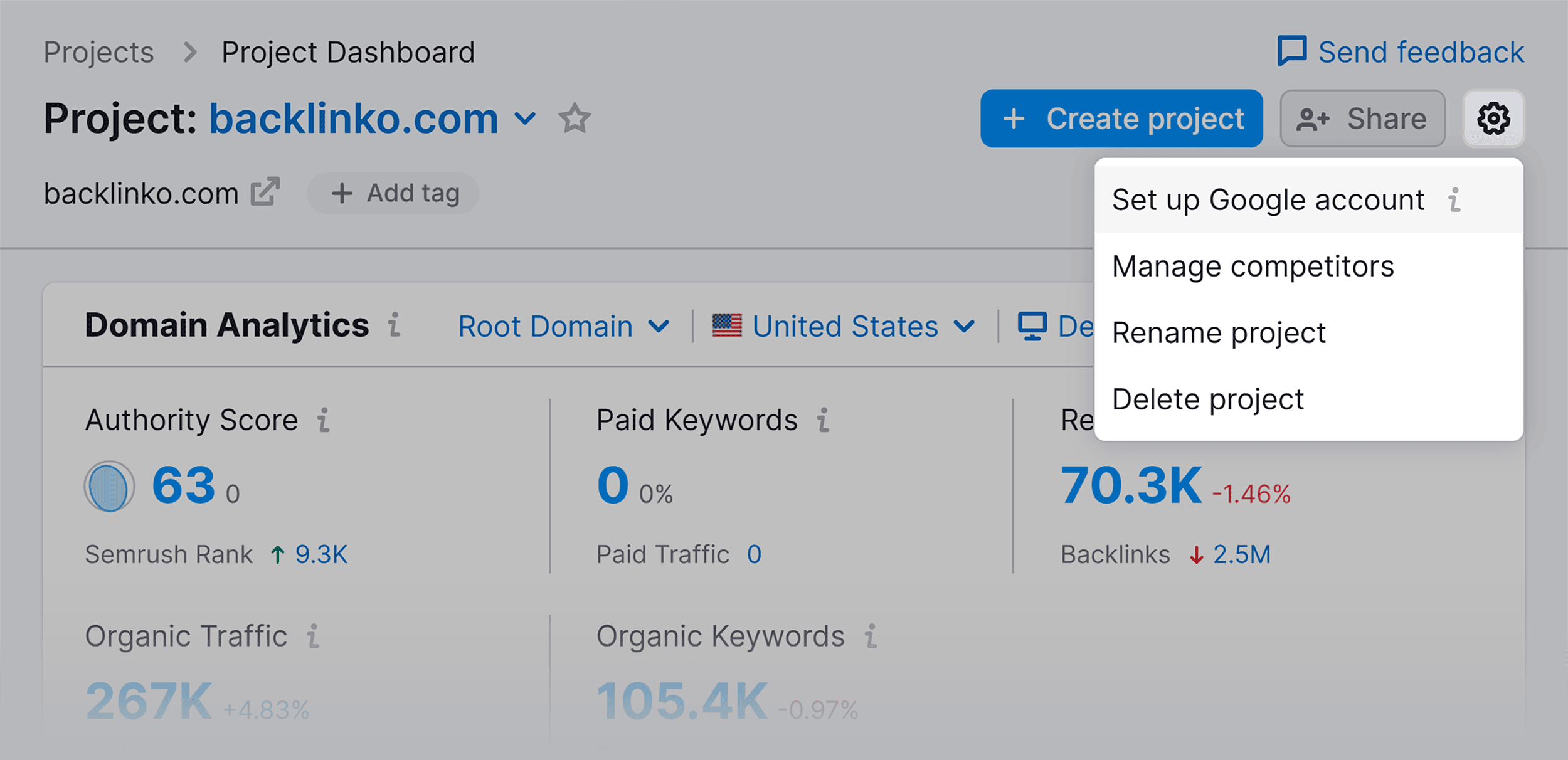 Semrush – Projects – Set up Google account Semrush – Projects – Set up Google account