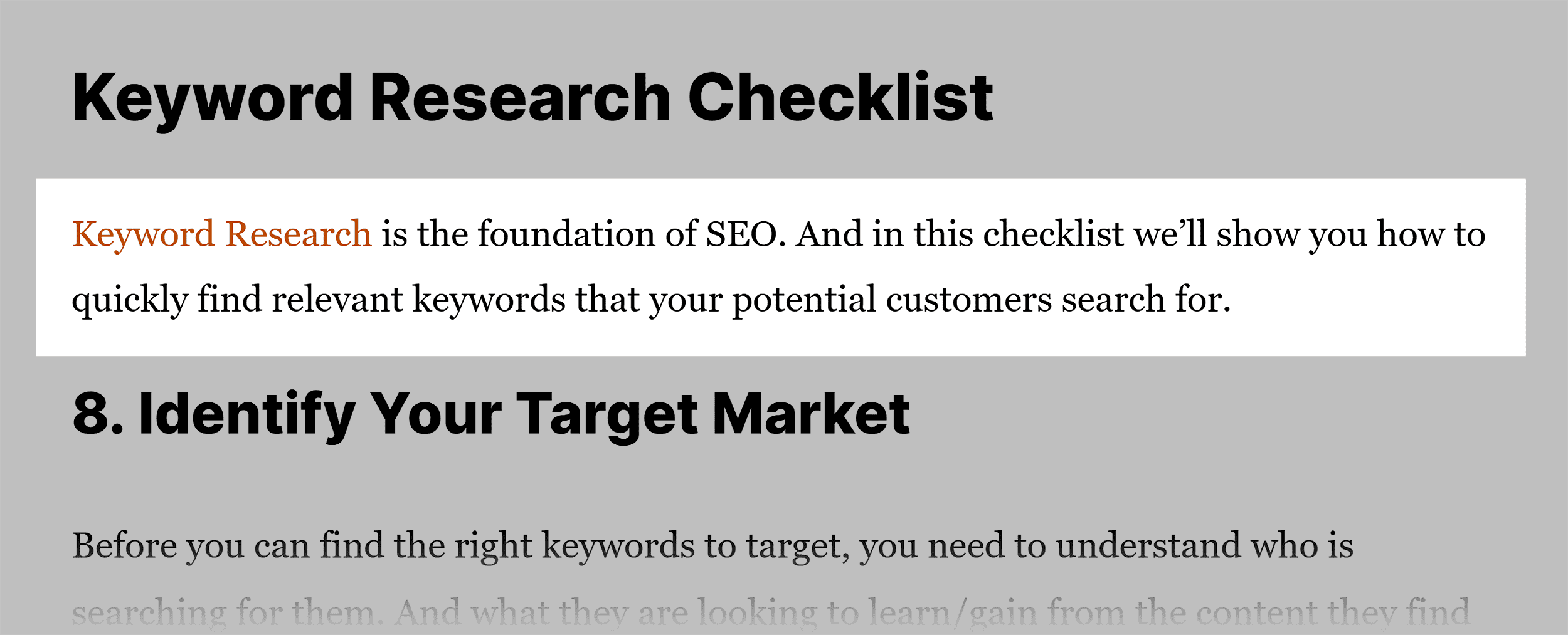 SEO checklist – Internal link SEO checklist – Internal link