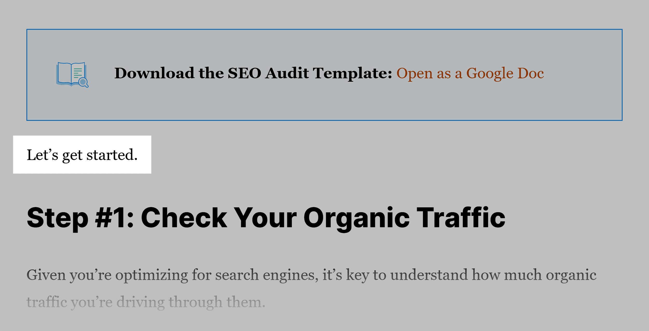 SEO site audit – Intro transition SEO site audit – Intro transition