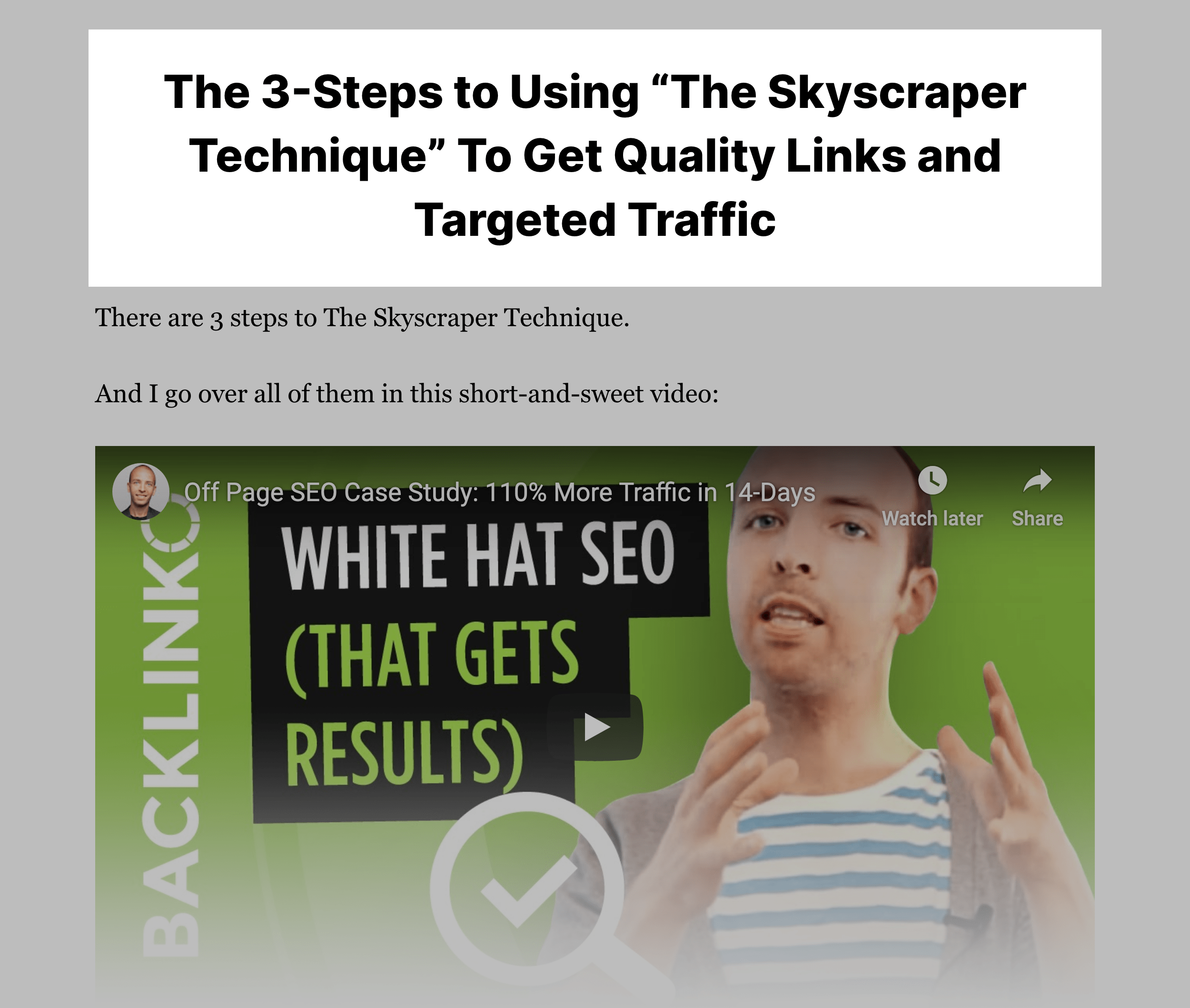 The Skyscraper Technique – Outline Steps The Skyscraper Technique – Outline Steps