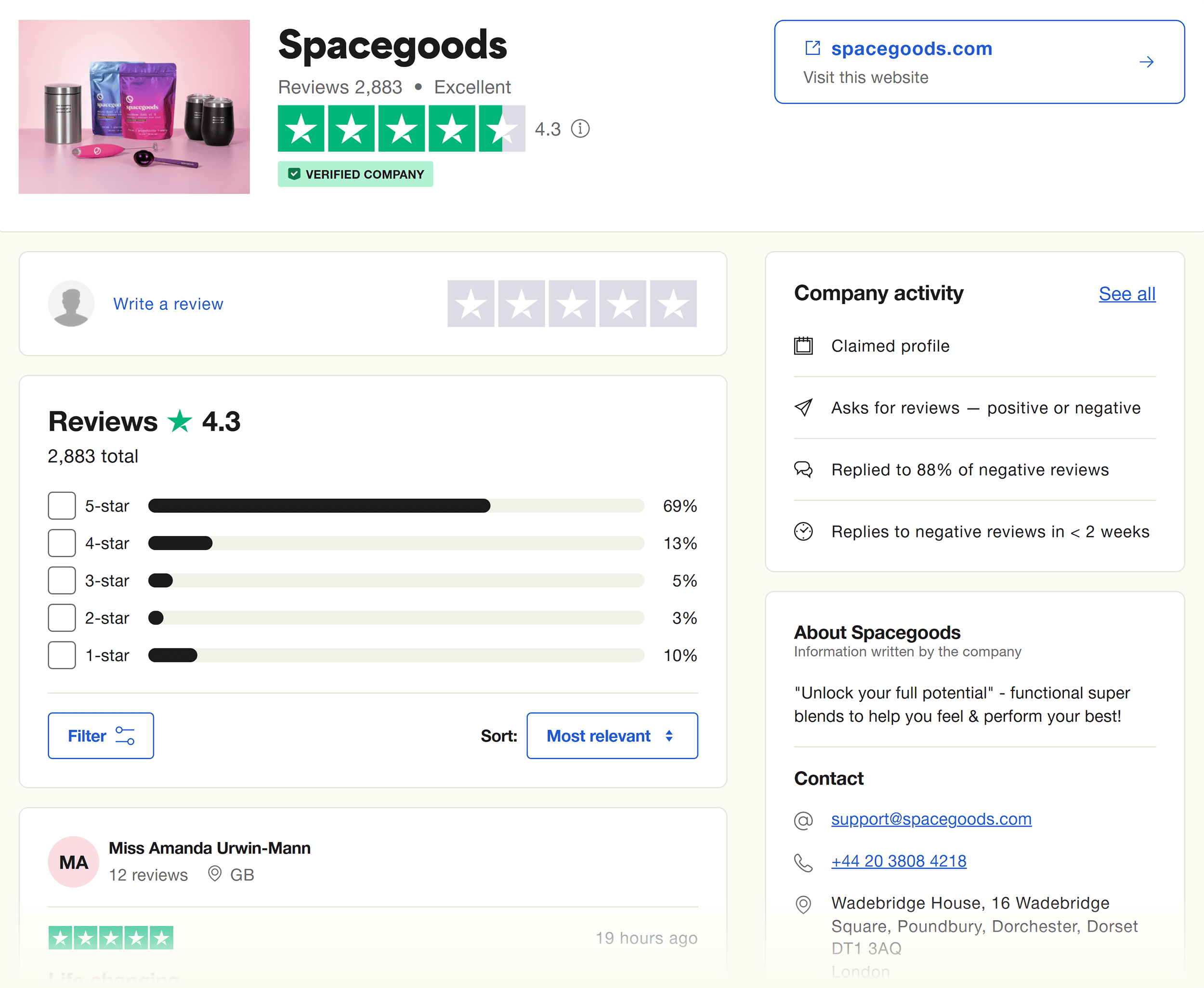 Trustpilot – Spacegoods Trustpilot – Spacegoods