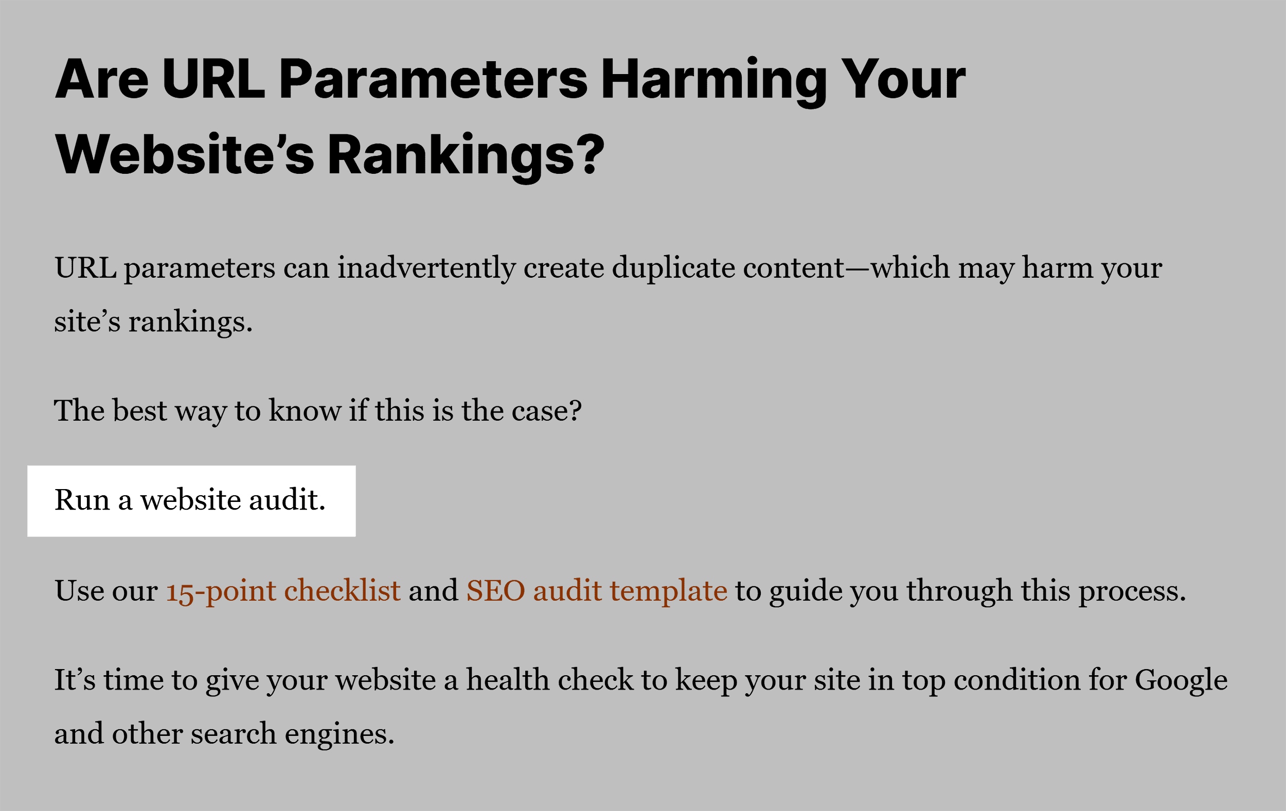 URL parameters – Next step URL parameters – Next step