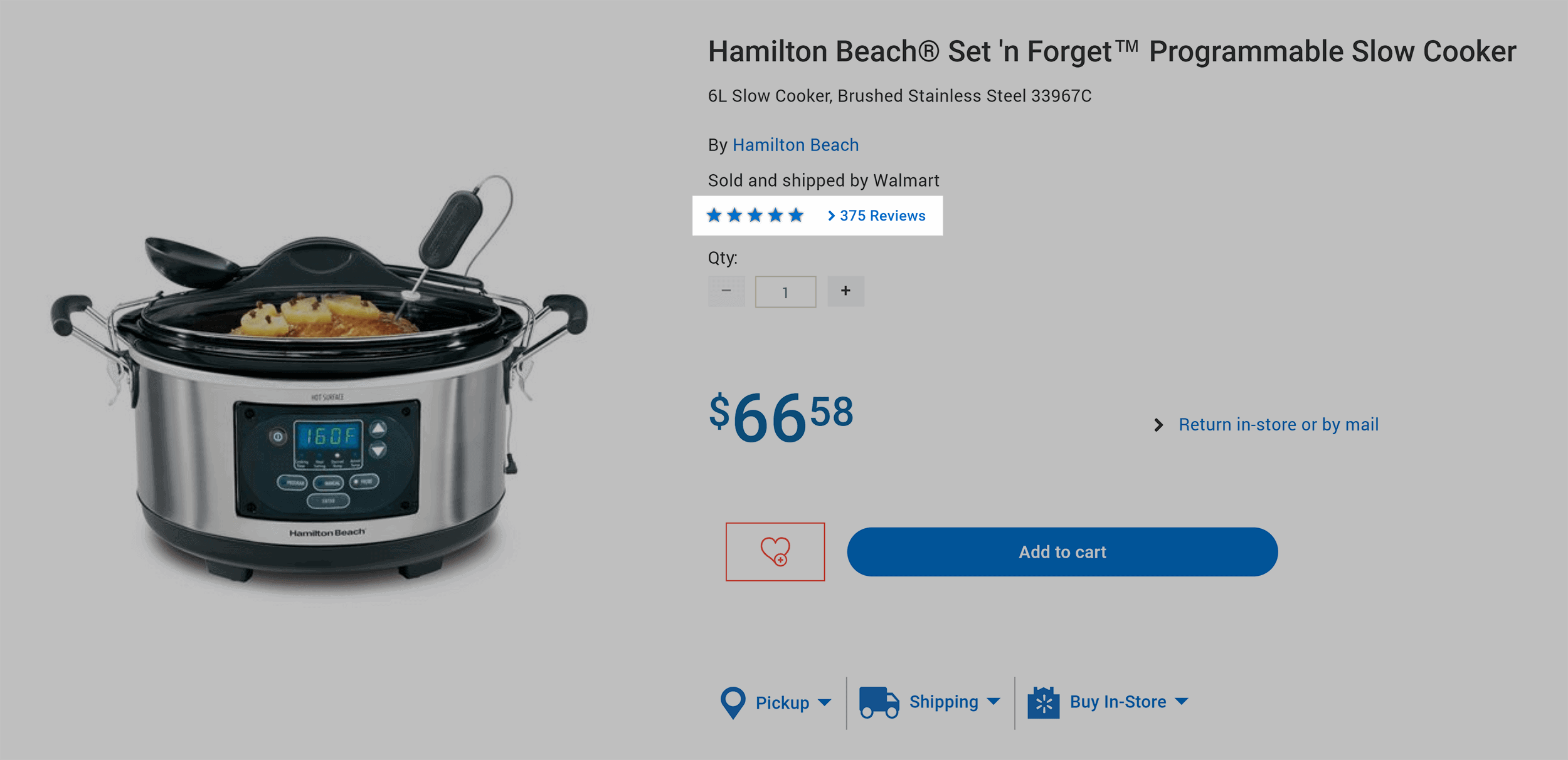 WalMart – Slow cooker WalMart – Slow cooker