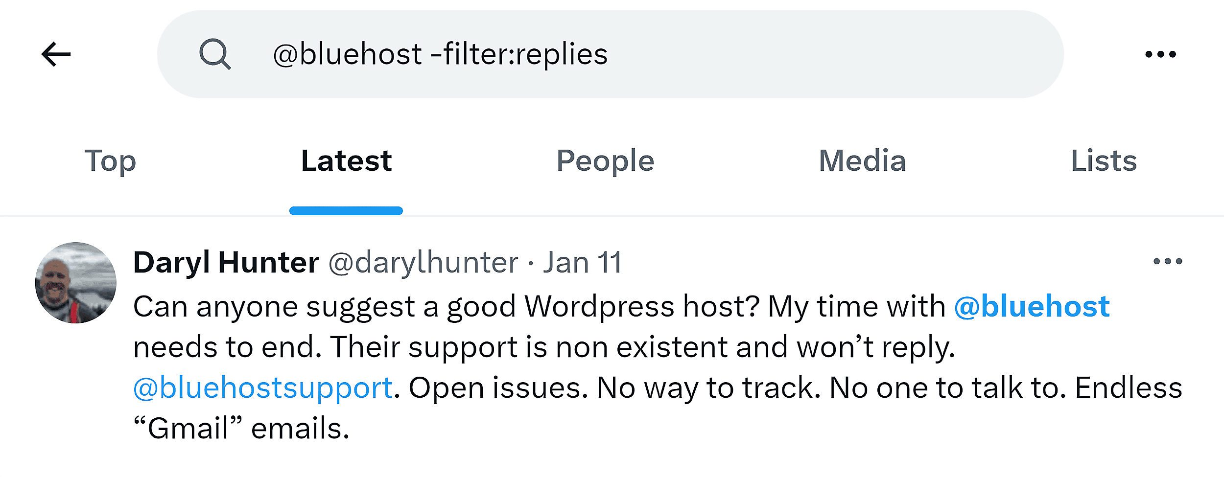 X – search – @bluehost -filter:replies – Daryl Hunter X – search – @bluehost -filter:replies – Daryl Hunter