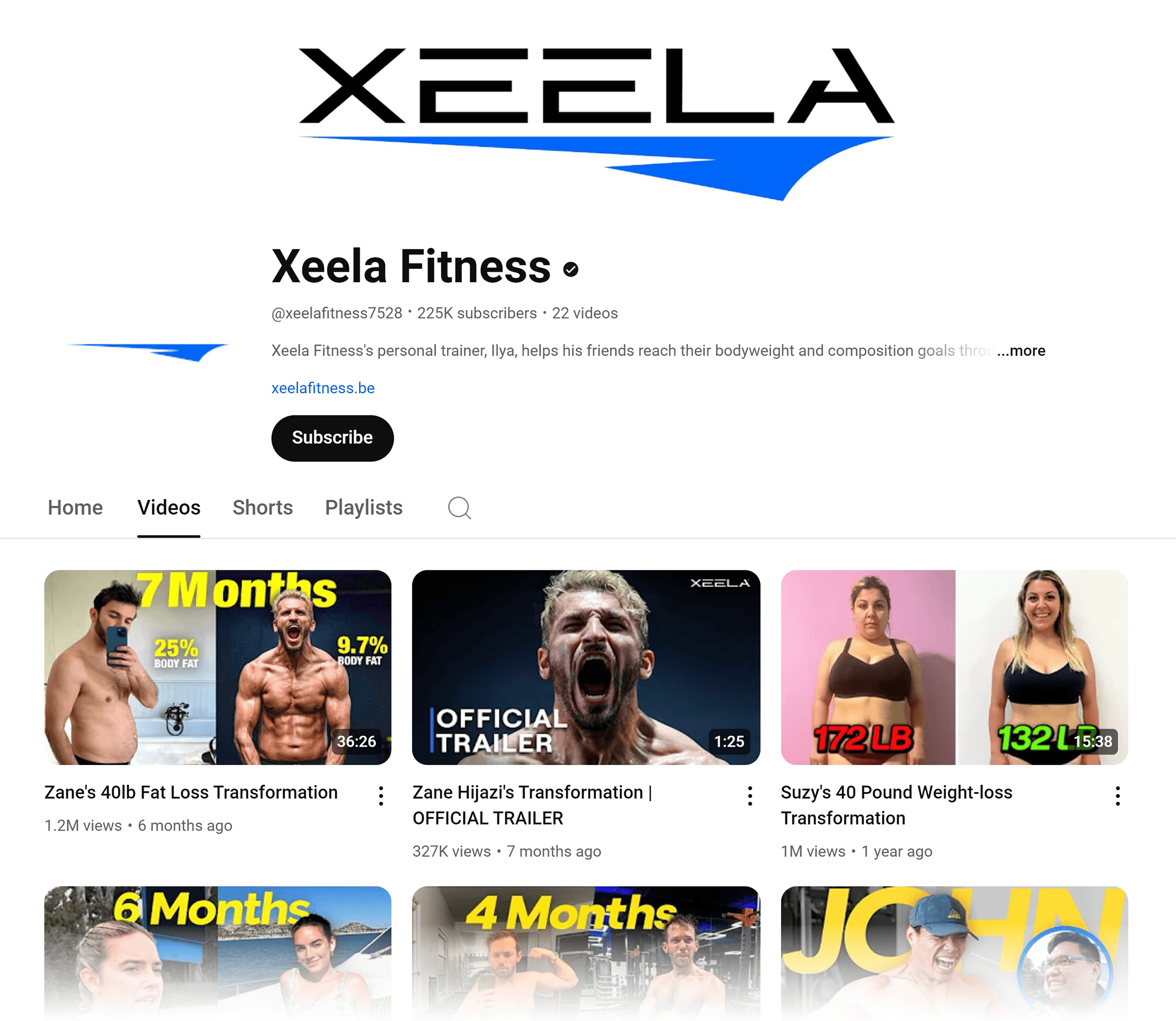 Xeela Fitness – YouTube channel Xeela Fitness – YouTube channel